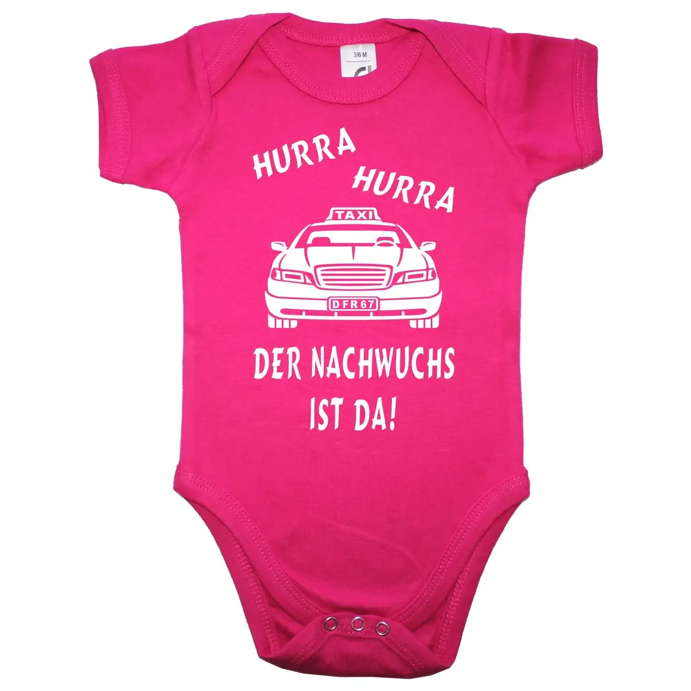 Babybody mit Taxi‑Design für Eltern mit Humor