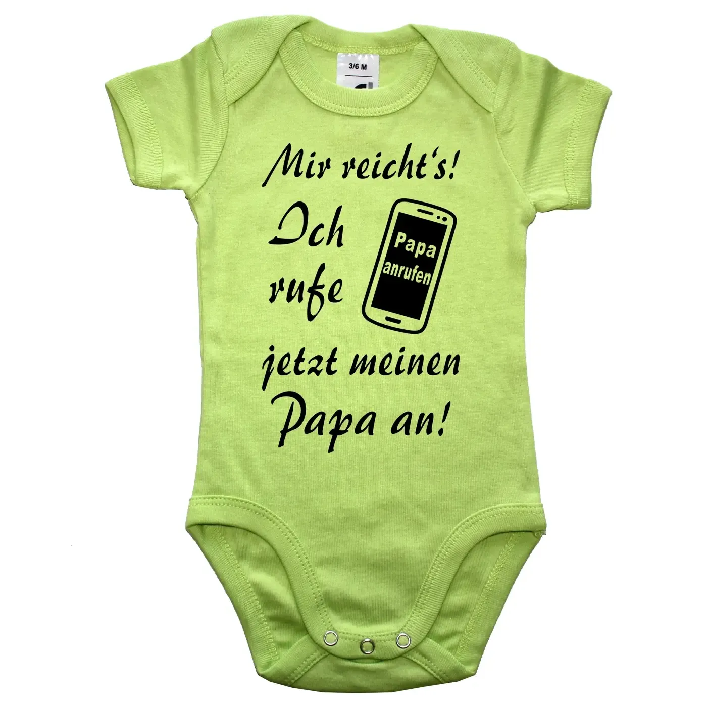 Babybody mit Handy‑Symbol und Familienauswahl