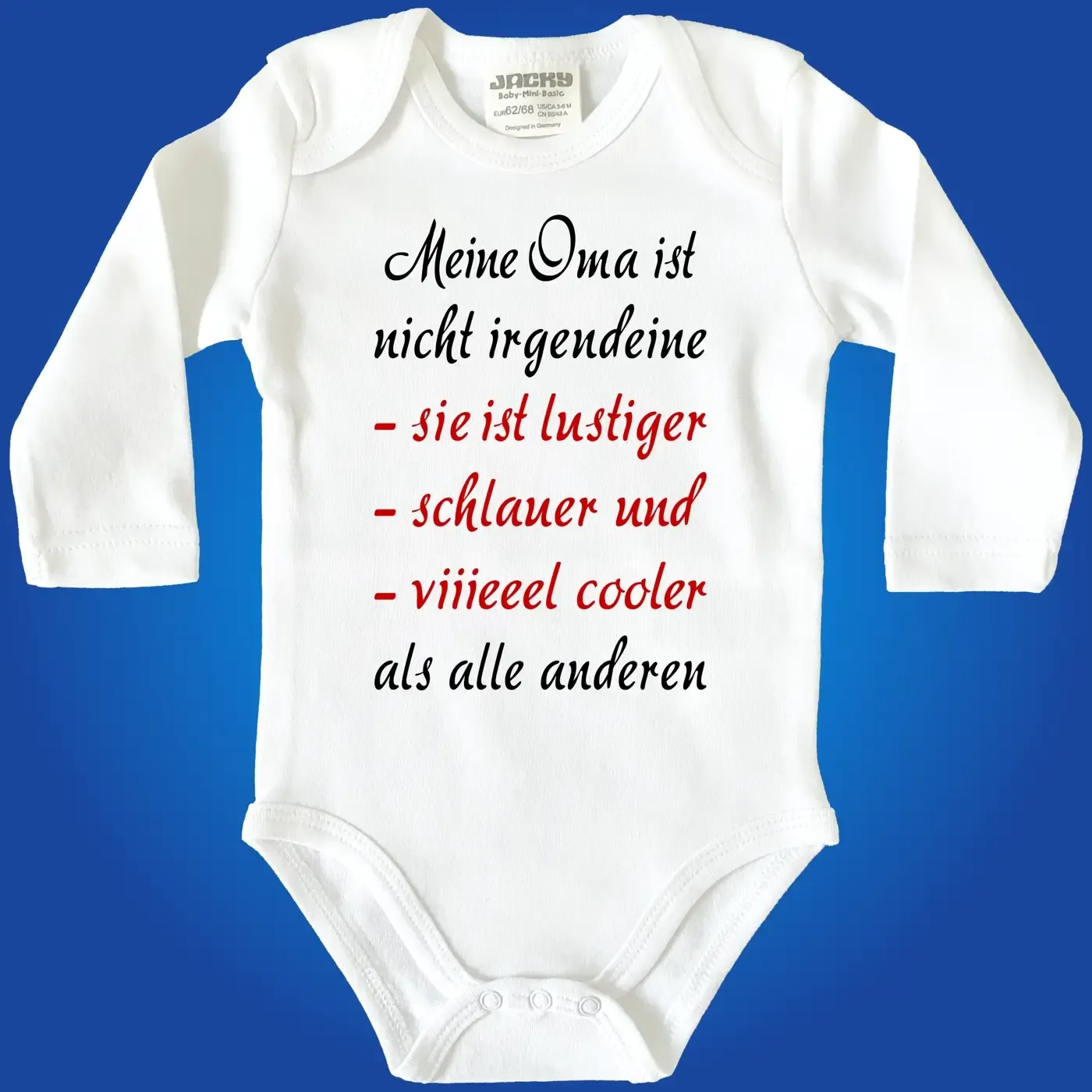 Baby‑Body mit Spruch „Meine Mama ist nicht irgendeine“