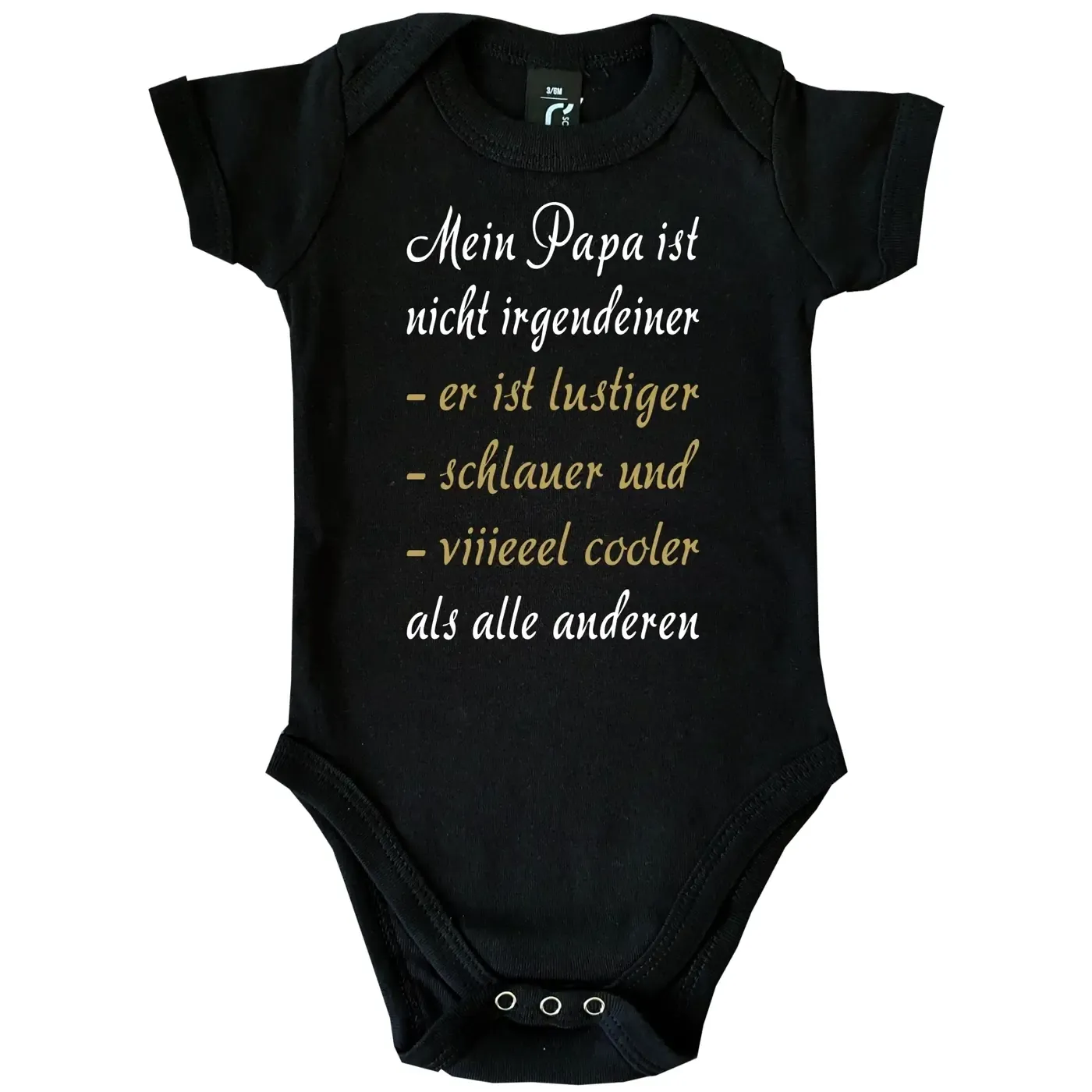 Babybody mit humorvollem Text für Mama oder Papa