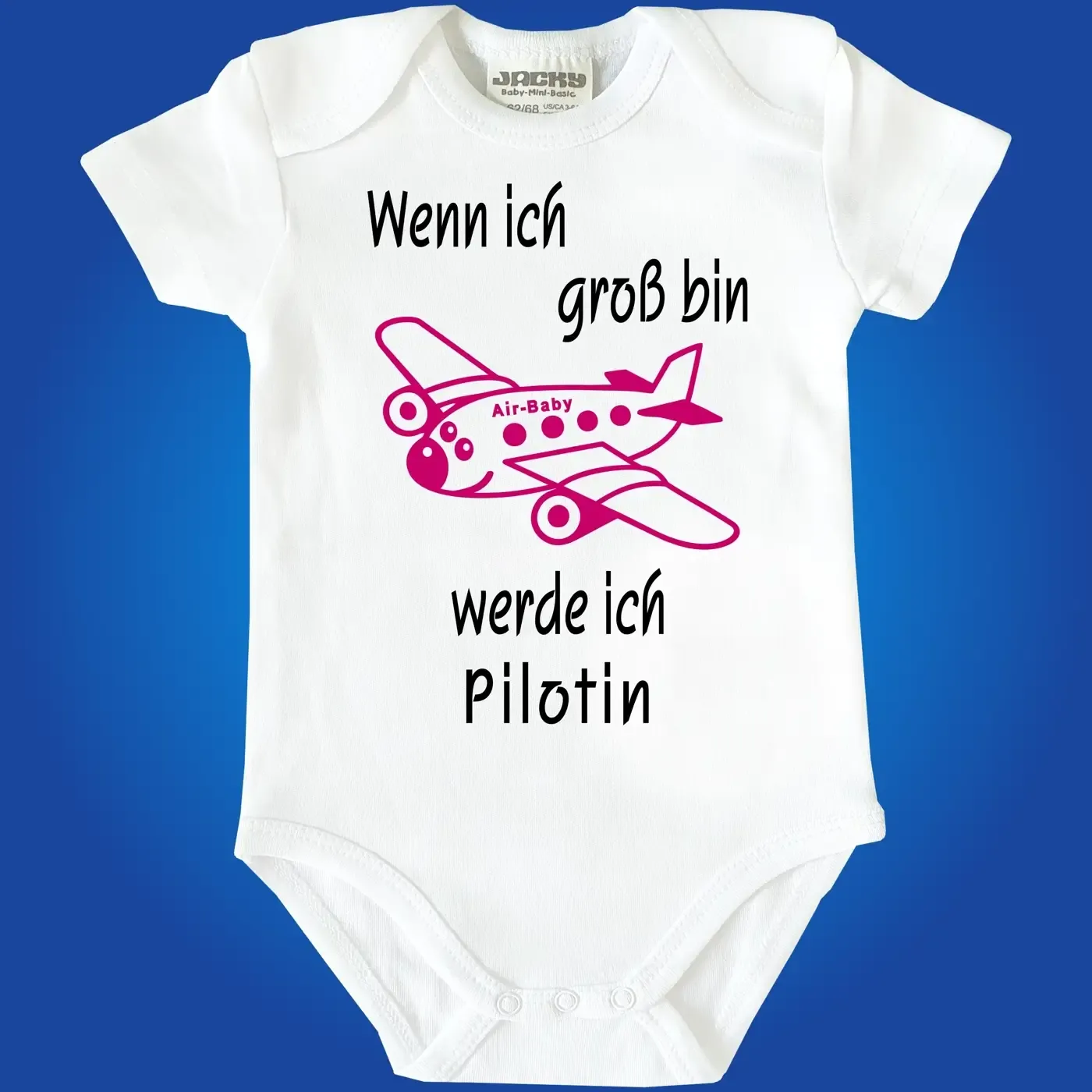 Babybody mit Berufswunsch Straßenbahnfahrer