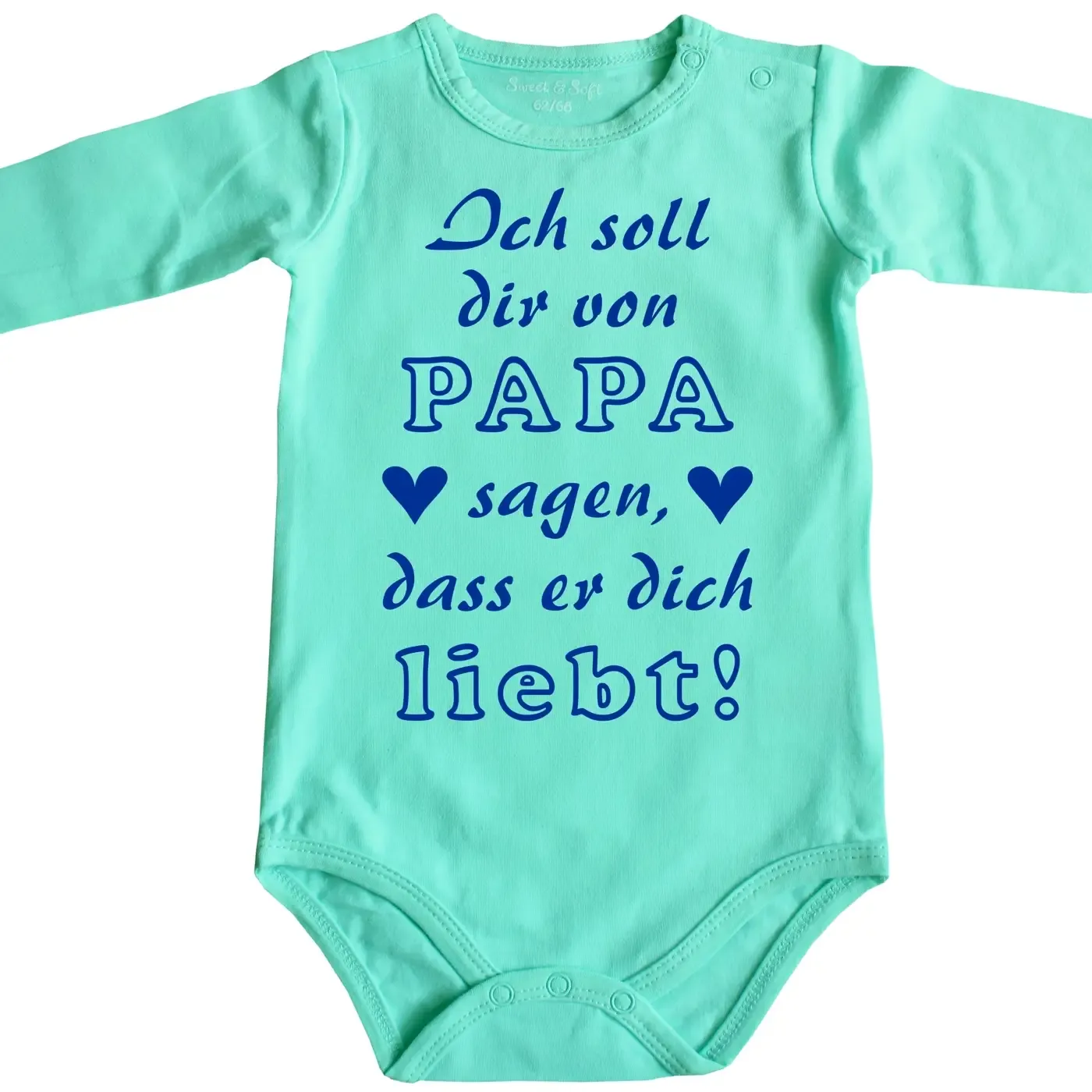 Baby‑Body mit Spruch „Ich soll dir von Papa sagen, dass er dich liebt“