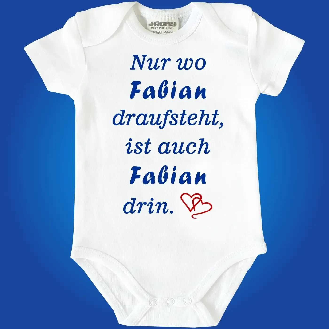 Babybody mit personalisiertem Wunschname und Fun‑Spruch