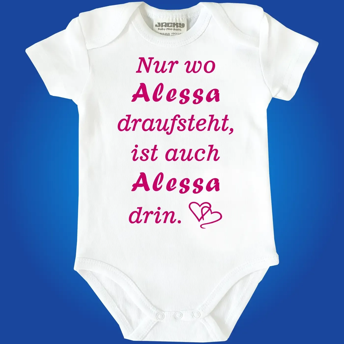 Babybody mit witzigem personalisierten Text