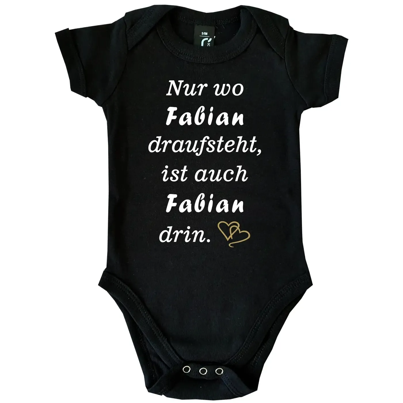Babybody mit personalisiertem Wunschname und Fun‑Spruch