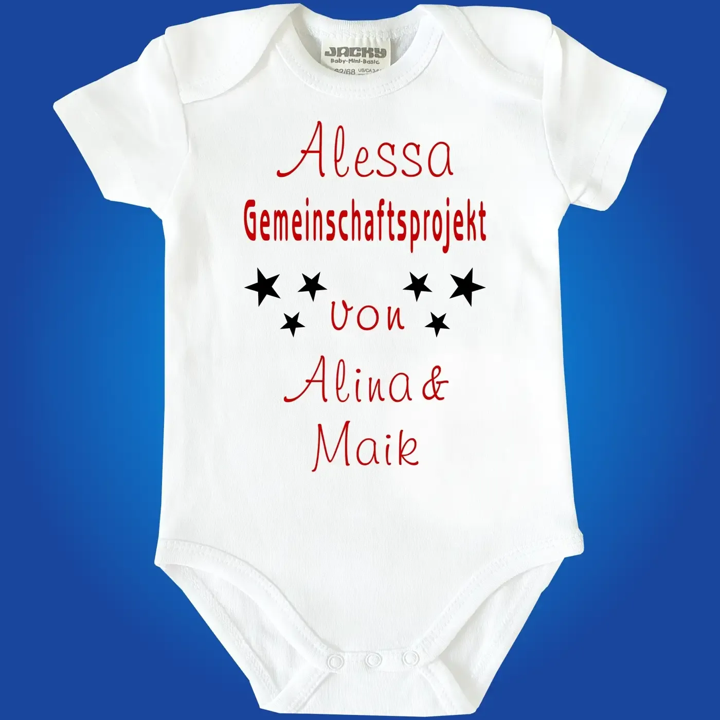 Baby‑Body „Gemeinschaftsprojekt“ in verschiedenen Farben