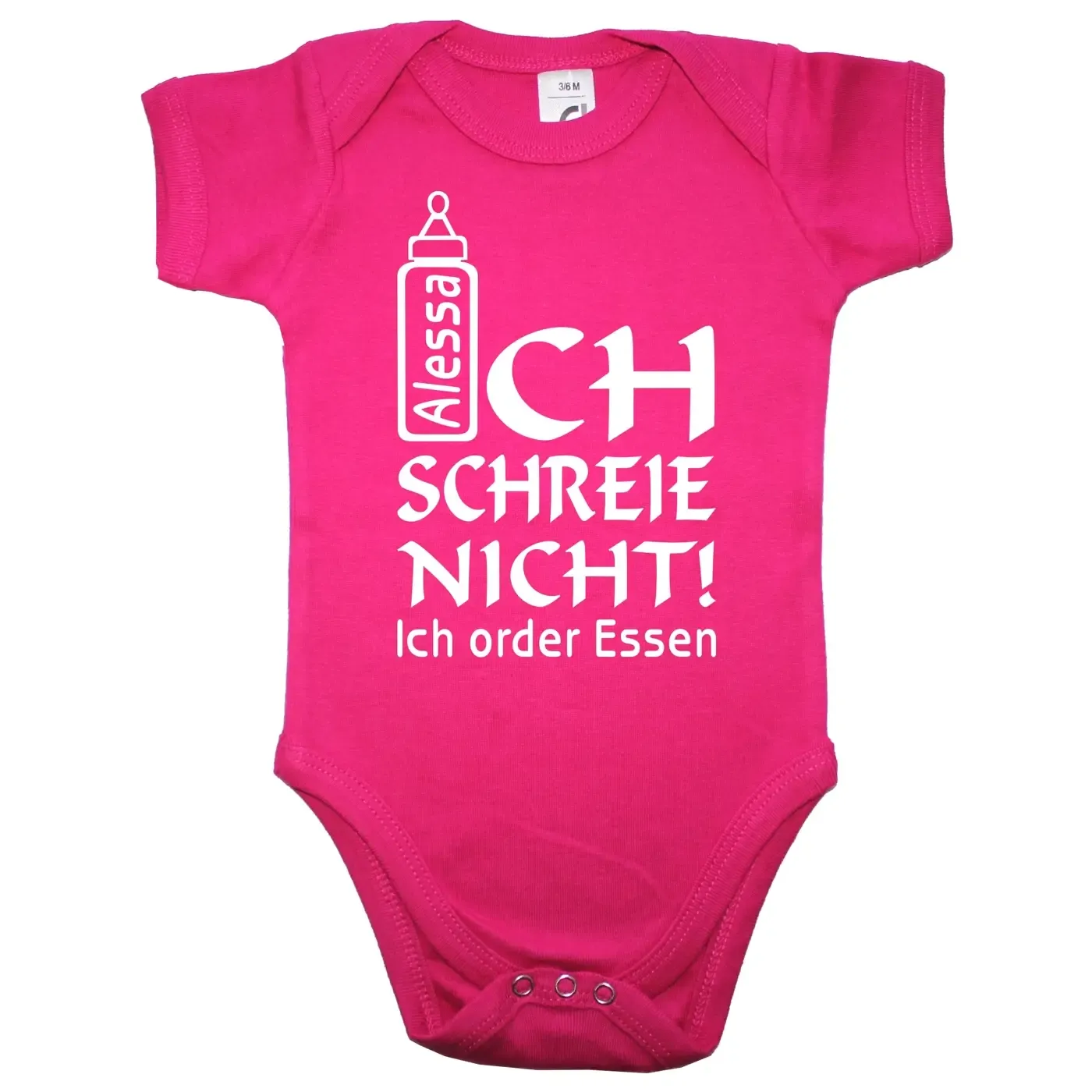 Baby‑Body „Ich order Essen“ mit Wunschname