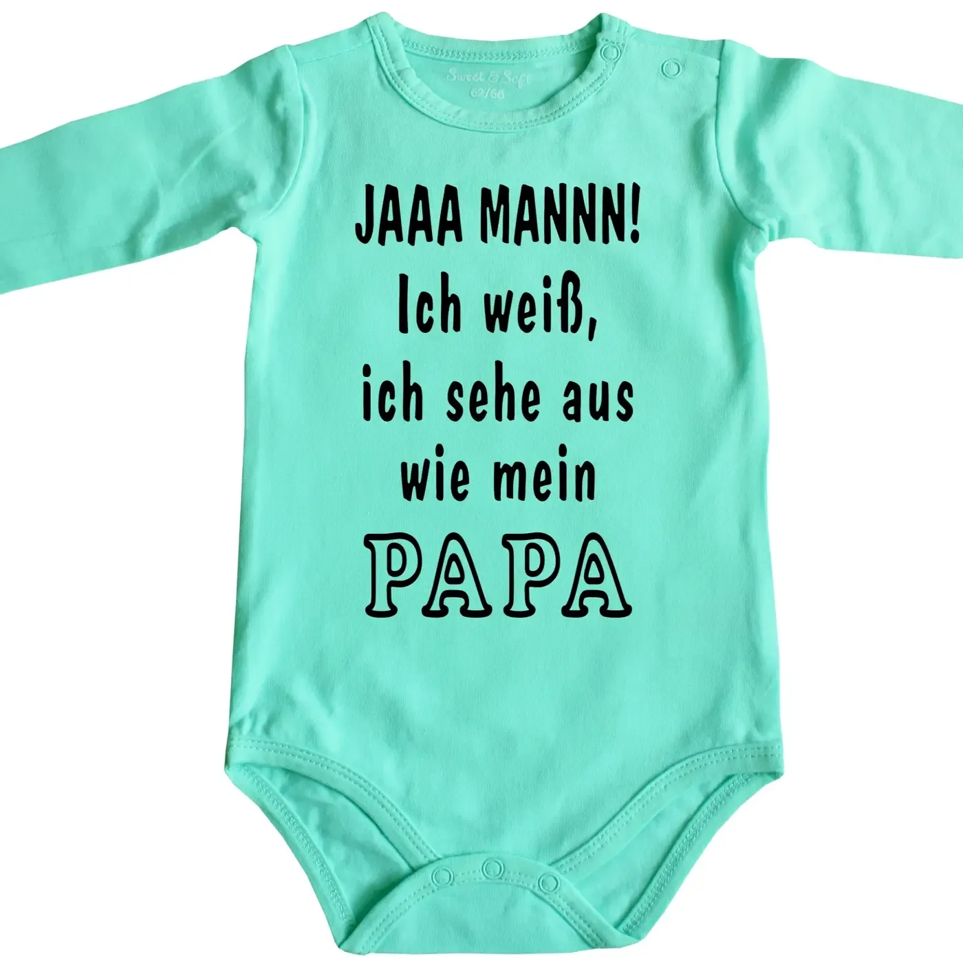 Baby‑Body mit humorvollem Text für Eltern