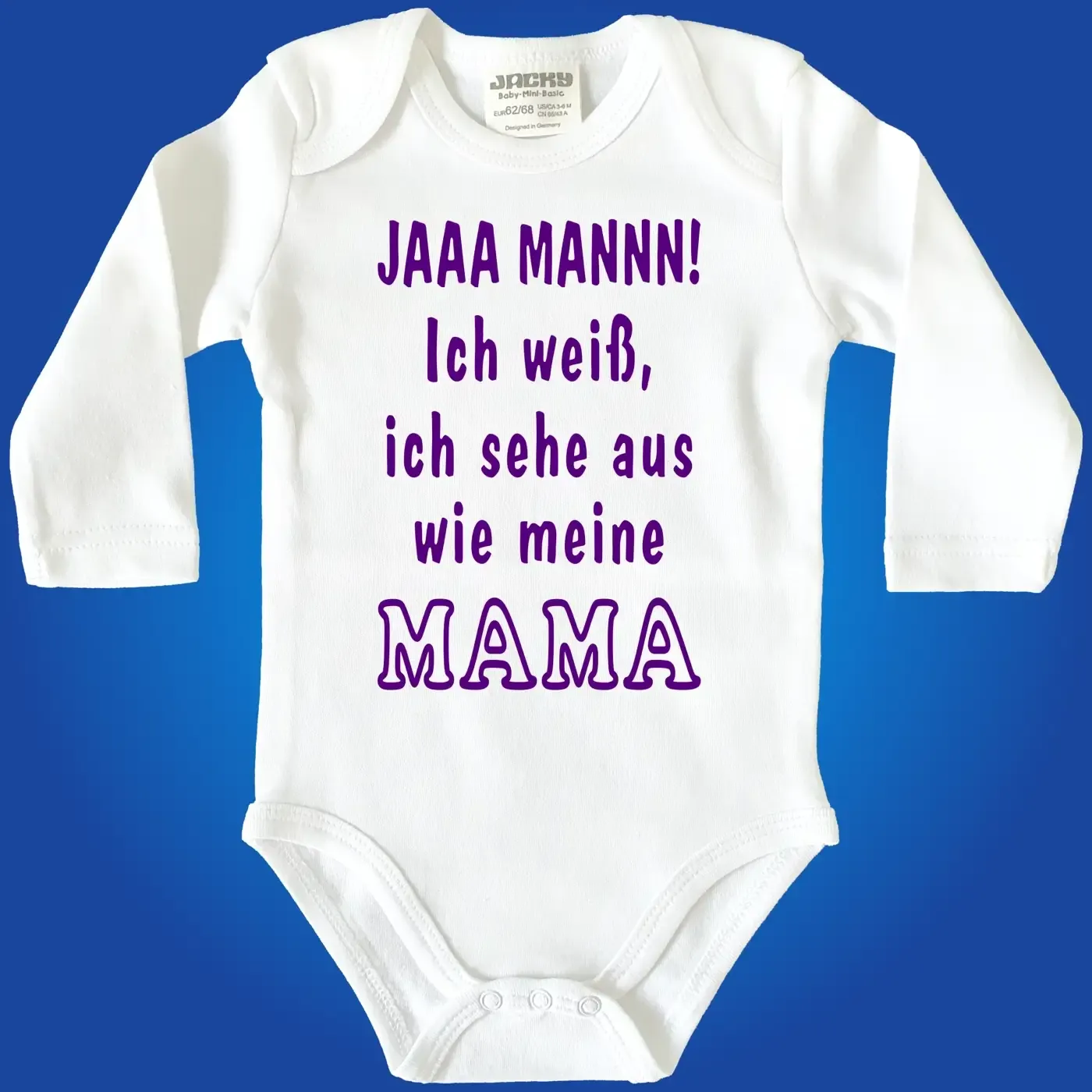 Baby‑Body mit humorvollem Text für Eltern