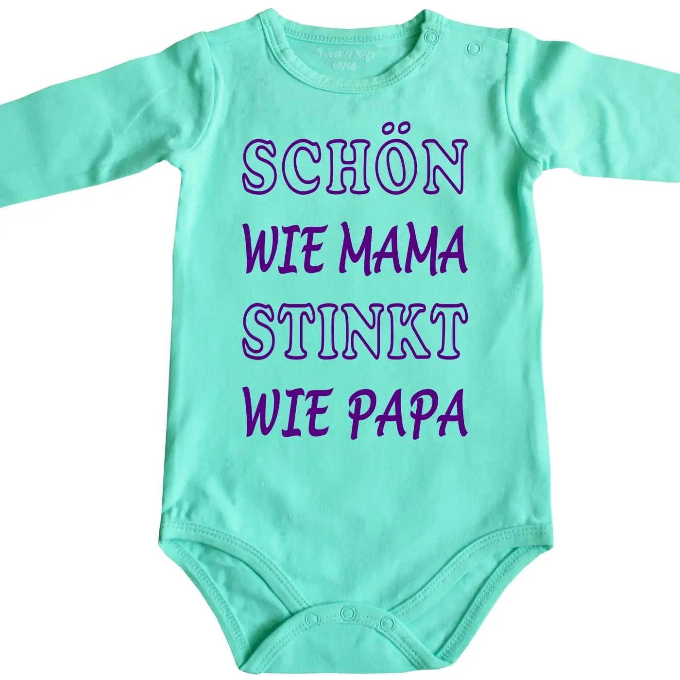 Bedruckter Baby‑Body mit lustigem Mama‑Papa‑Motiv