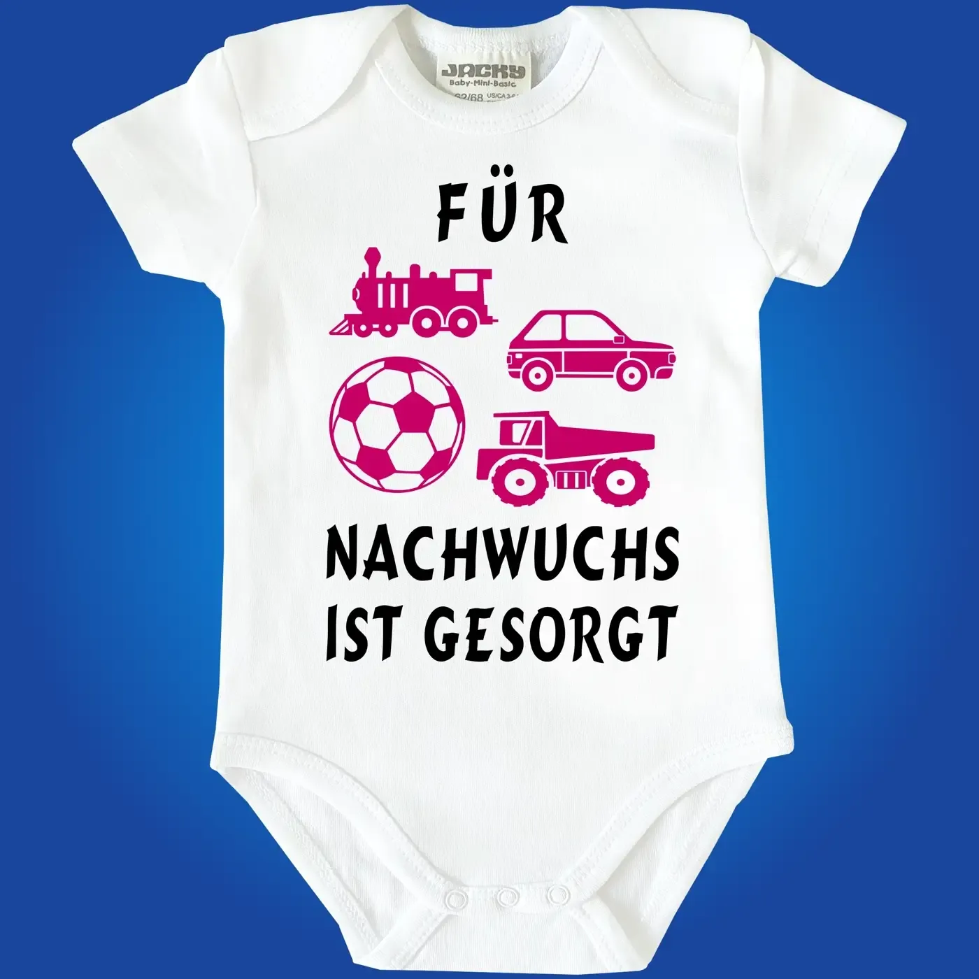 Baby-Body mit Lokomotive, Auto, Ball und Kipper für Kita‑Personal