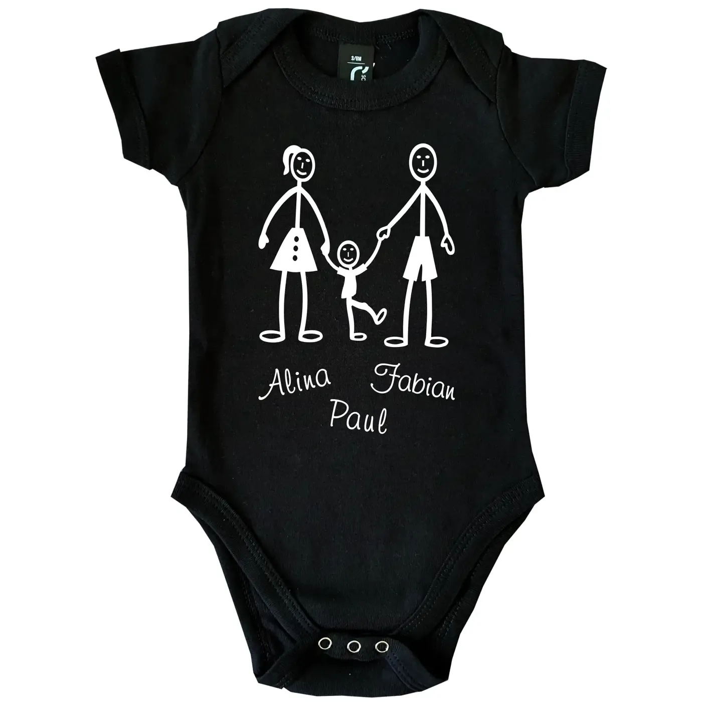 Babybody Familie mit Wunschnamen