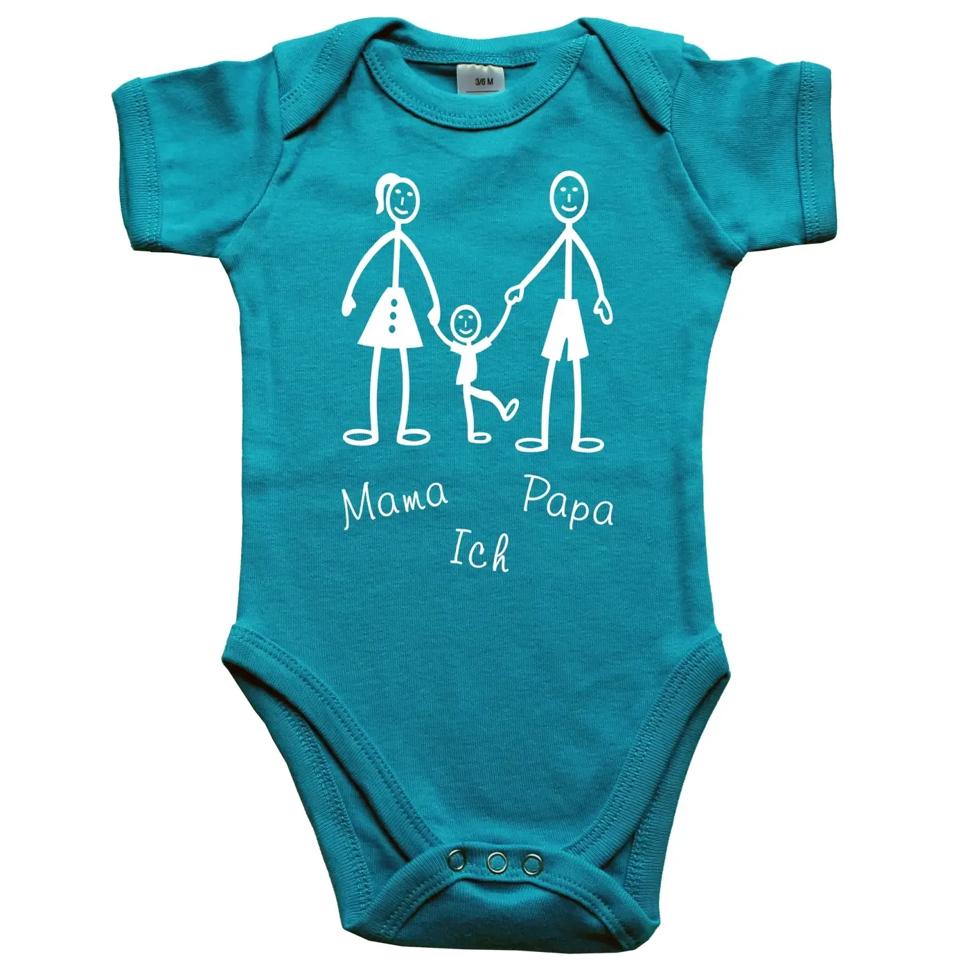 Babybody mit Mama Papa Ich Motiv