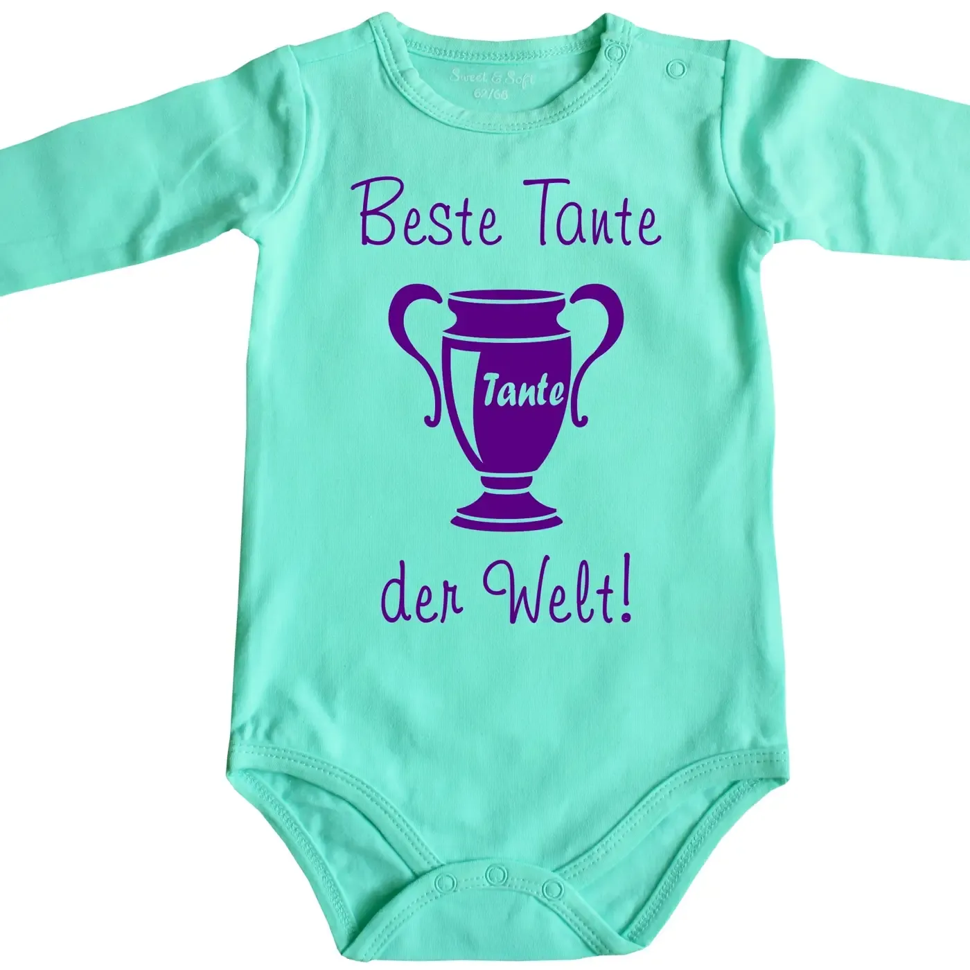 Baby‑Body mit Pokal und personalisierbarem Titel