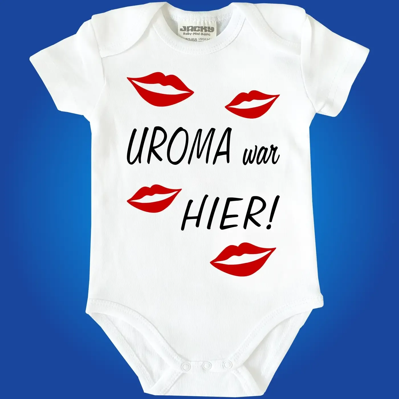 Baby-Body mit Druck Uroma war hier