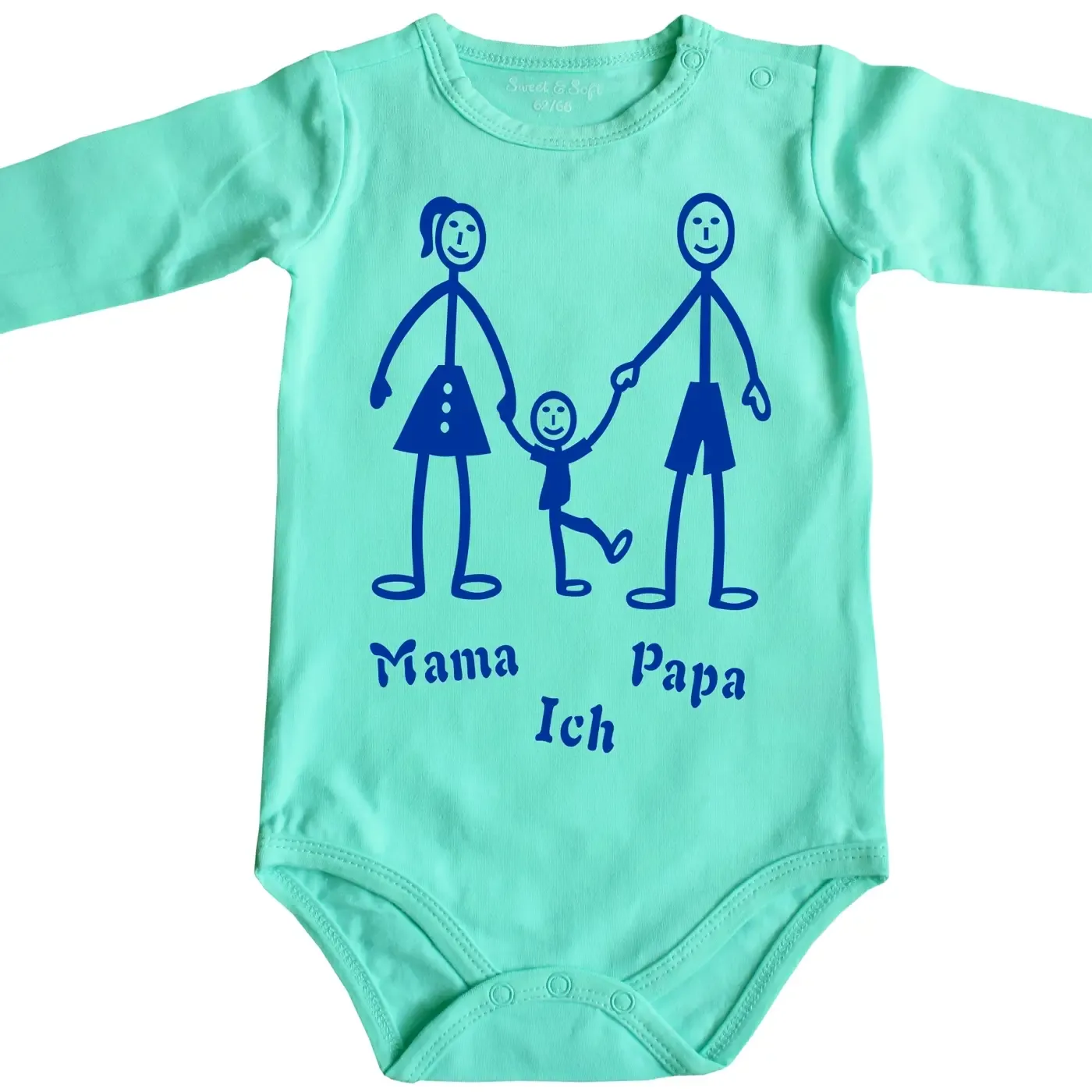 Baby-Body mit Druck Strichmaennchen Familie