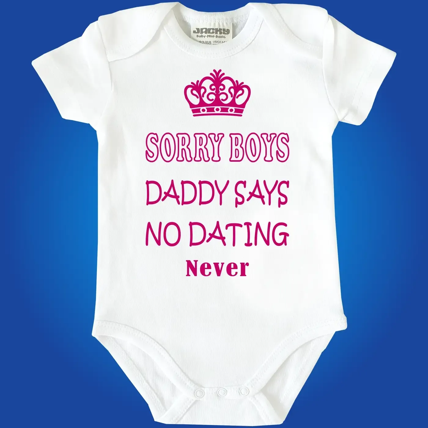 Baby‑Body mit Krone und lustigem Papa Spruch