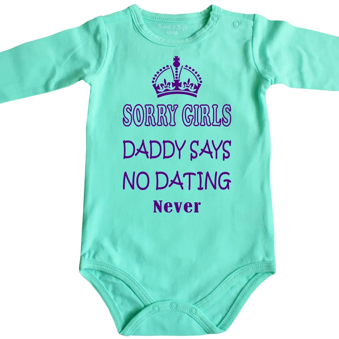 Baby‑Body mit Krone und No Dating Motiv