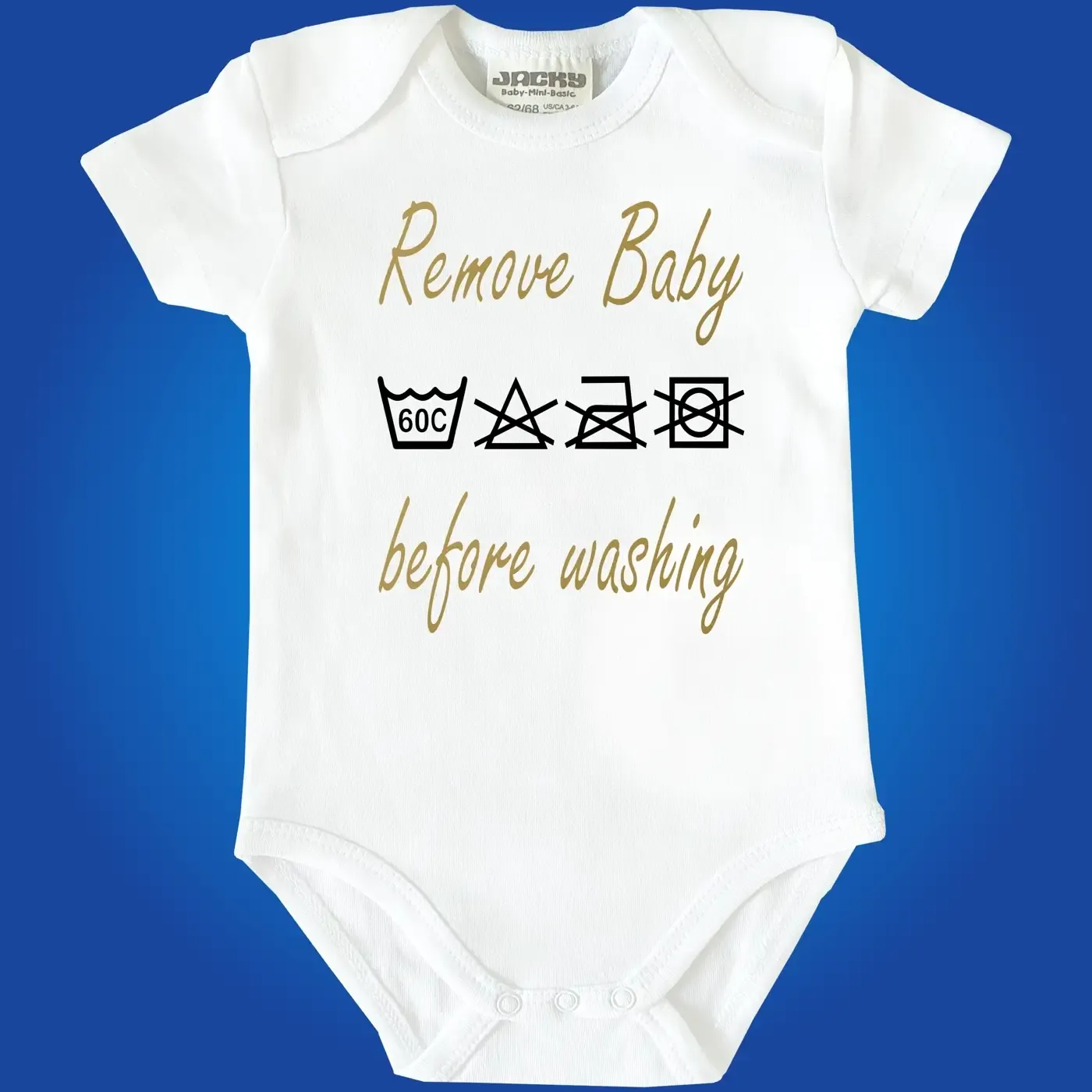 Babybody witzige Waschanleitung Symbole