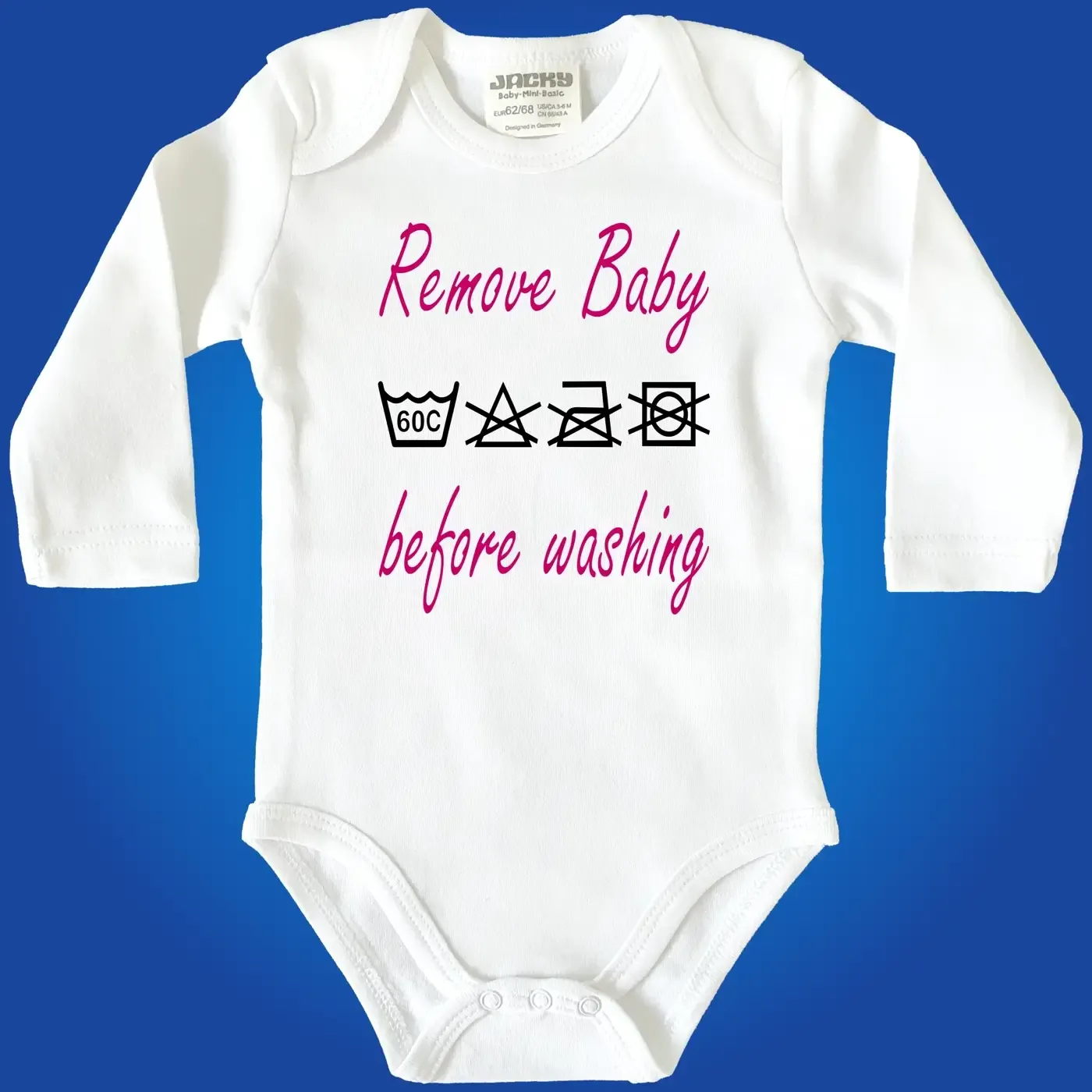 Baby-Body lustiges Waschsymbol Design