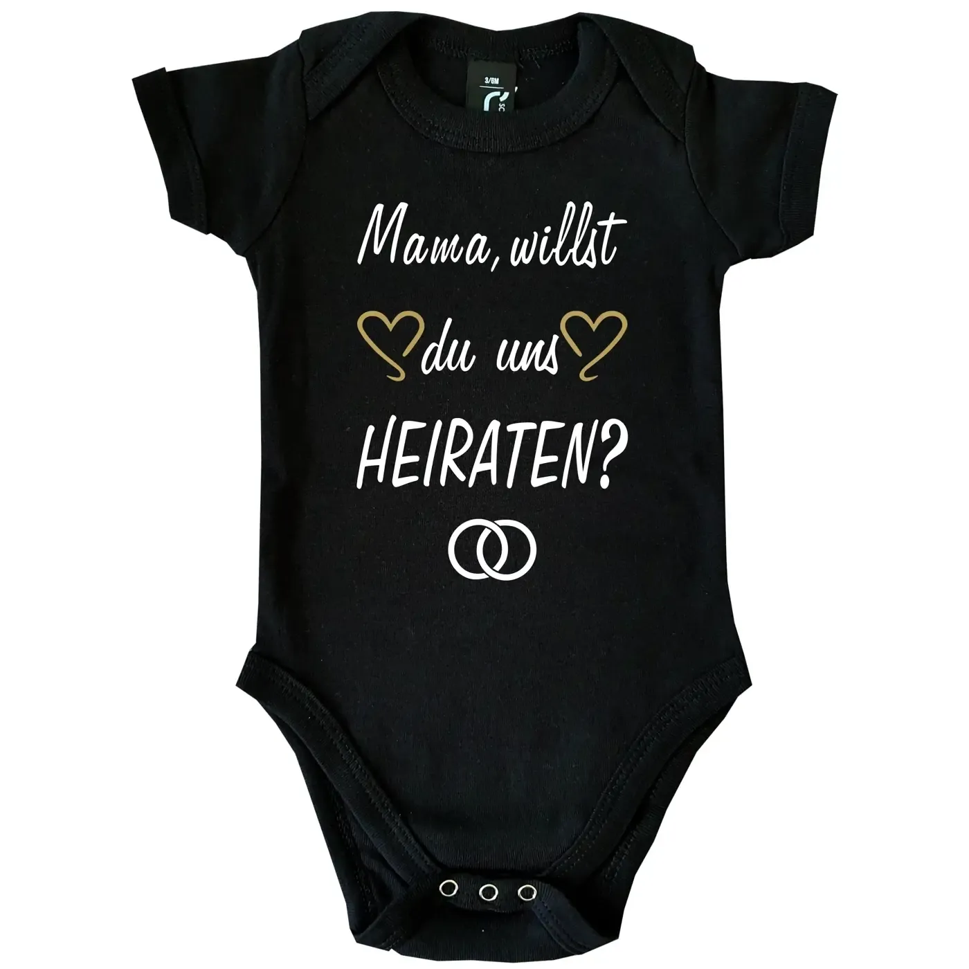 Babybody mit romantischer Grafik und Heiratsantrag vom Kind