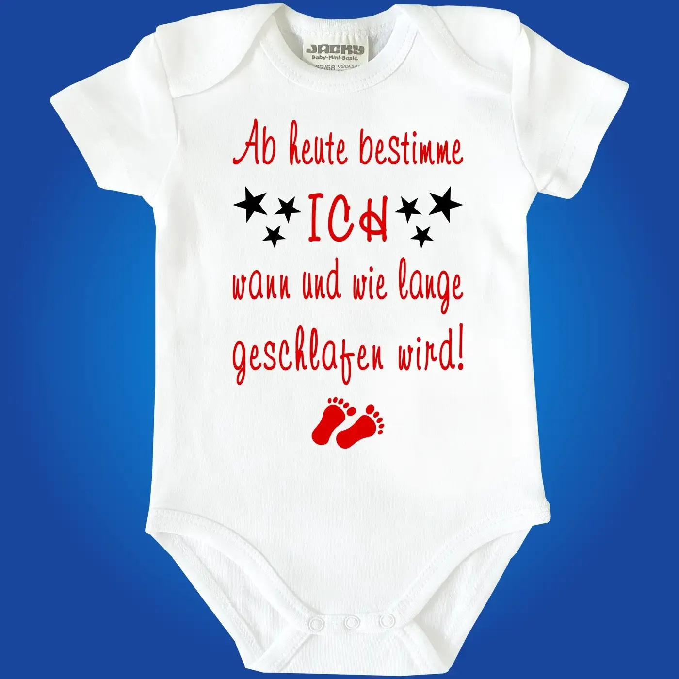 Witziger Babybody mit humorvollem Text für Eltern