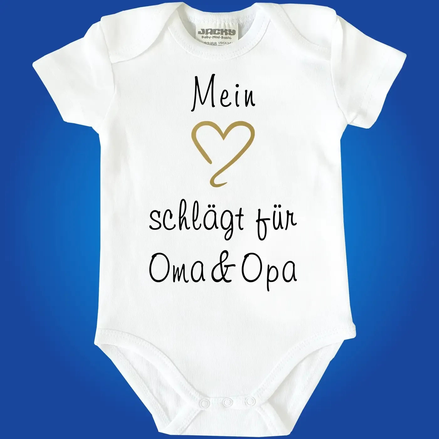 Babybody „Mein Herz schlägt für Oma & Opa“ mit Herz Grafik