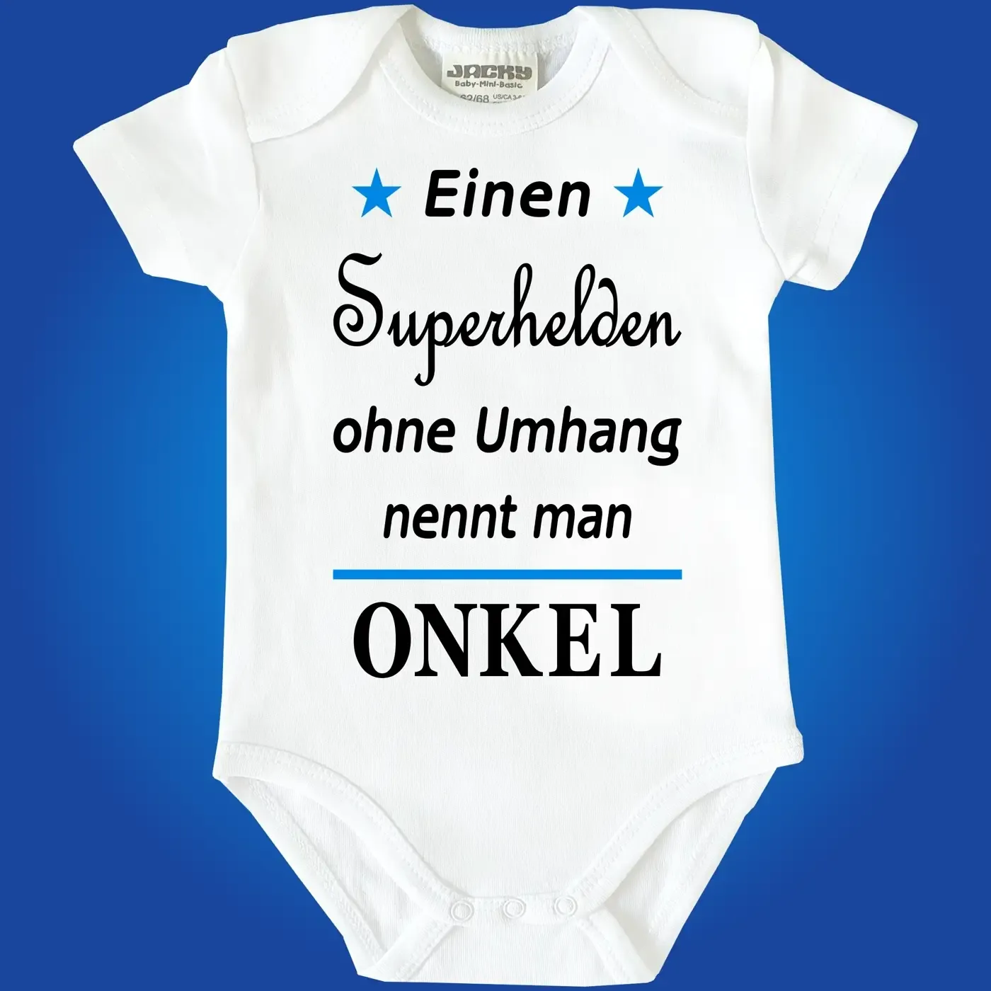 Bedruckter Babybody mit Superheld oder Superheldin Text
