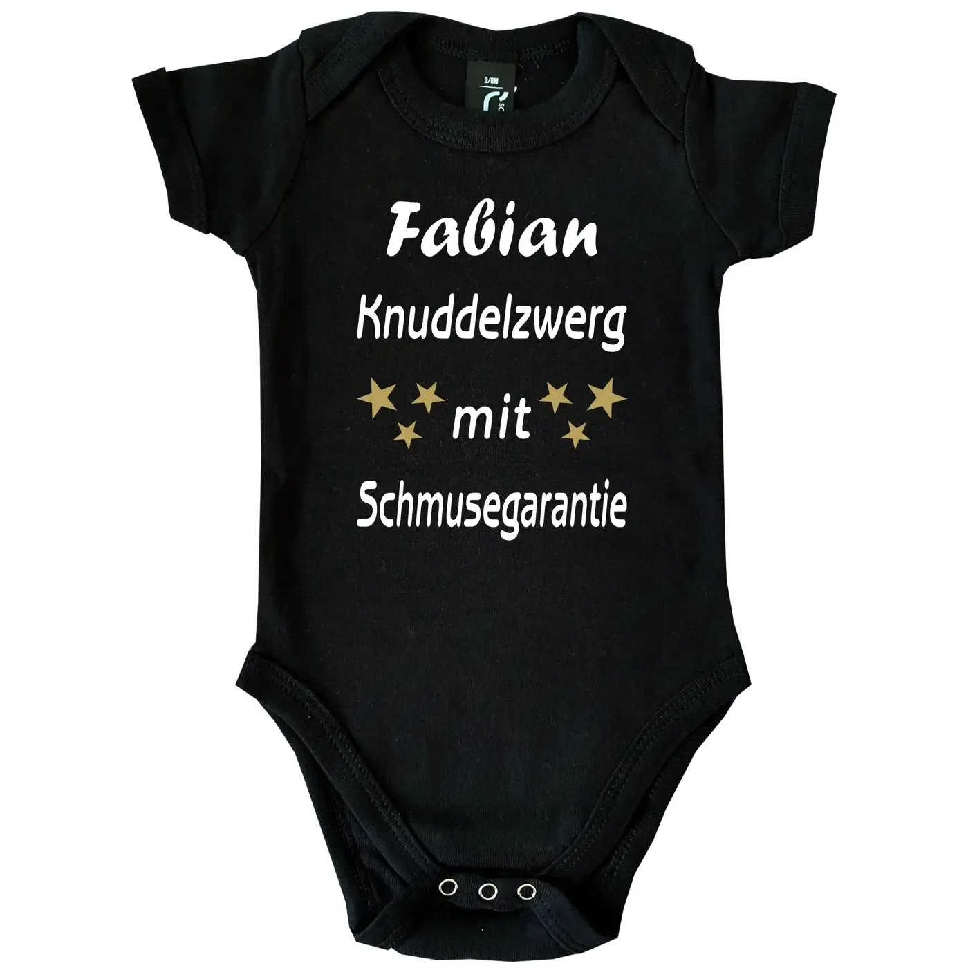Babybody mit personalisiertem Wunschname und Knuddel‑Design