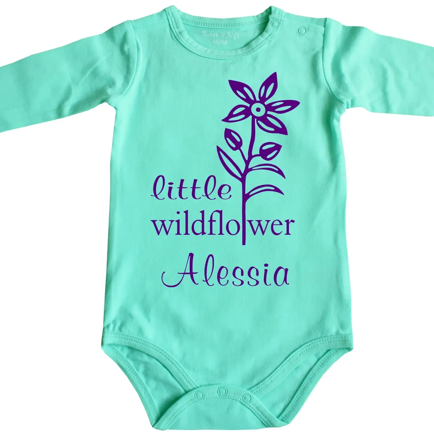 Baby‑Body mit floralem Design und Wunschname