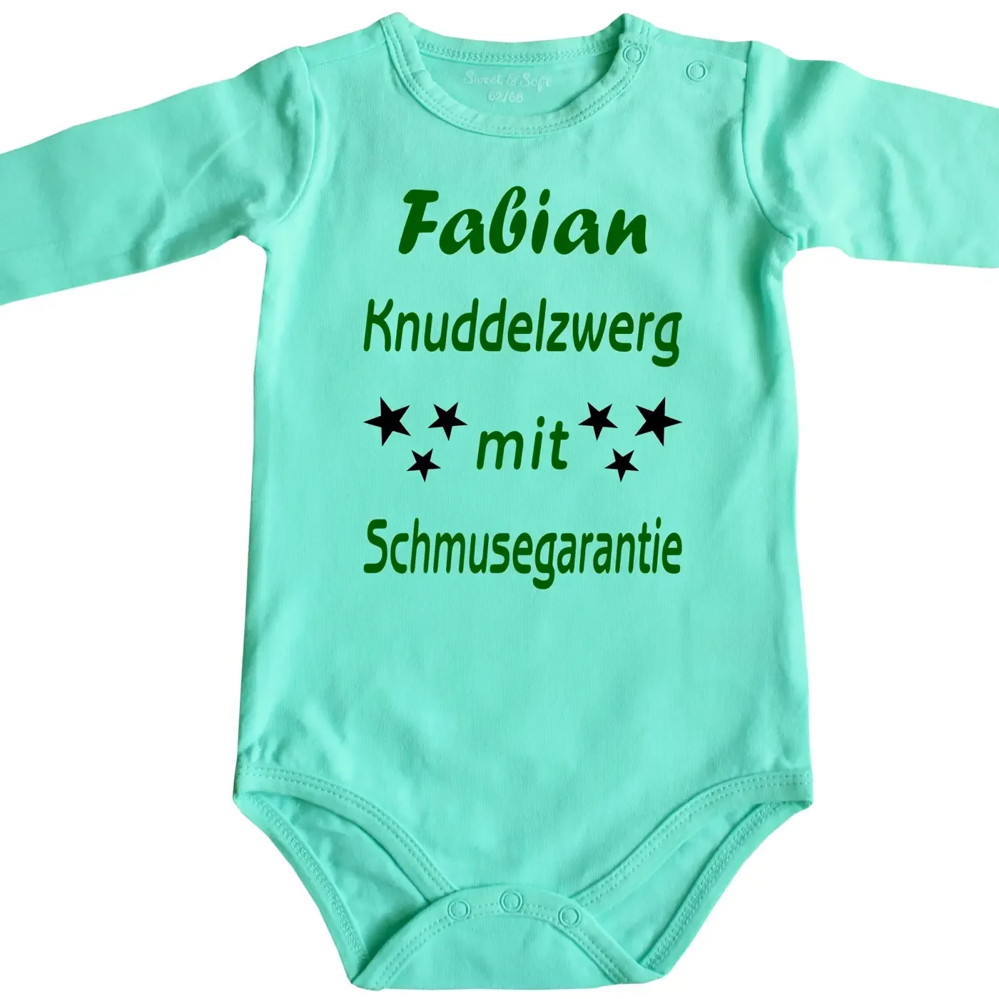Babybody mit witzigem Knuddel‑Spruch