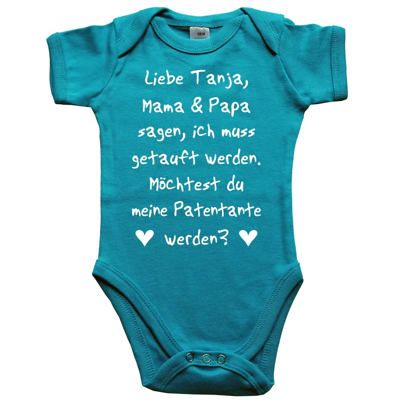 Baby‑Body mit witzigem Spruch für Patentante oder Patenonkel