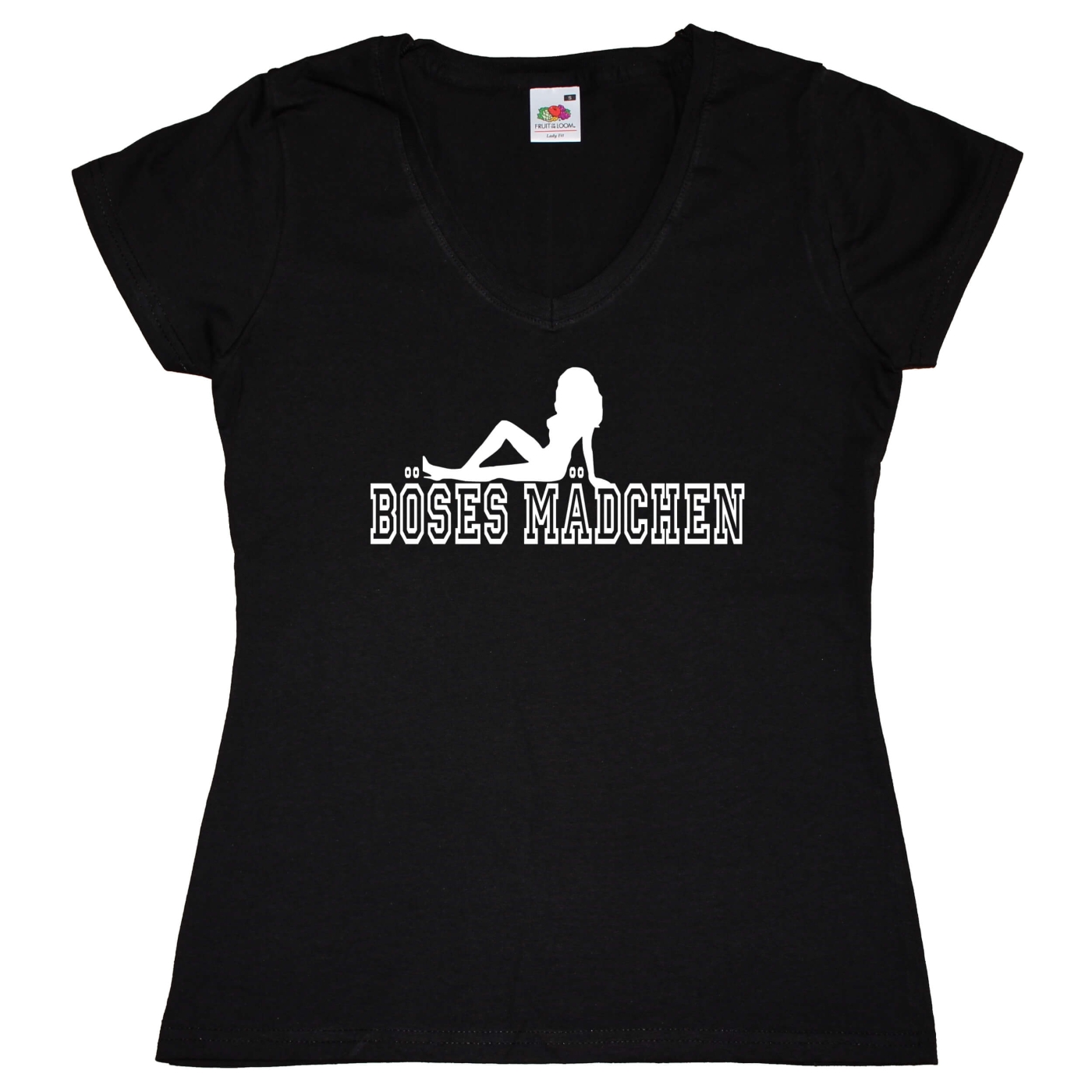 T-Shirt mit V-Ausschnitt - Böses Mädchen