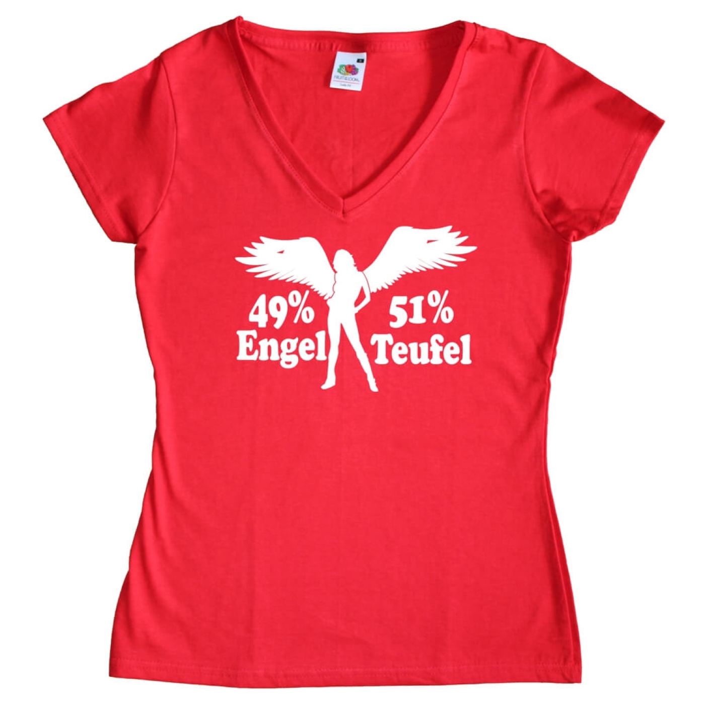 Fun Damen T-Shirt - 49% Engel und 51% Teufel
