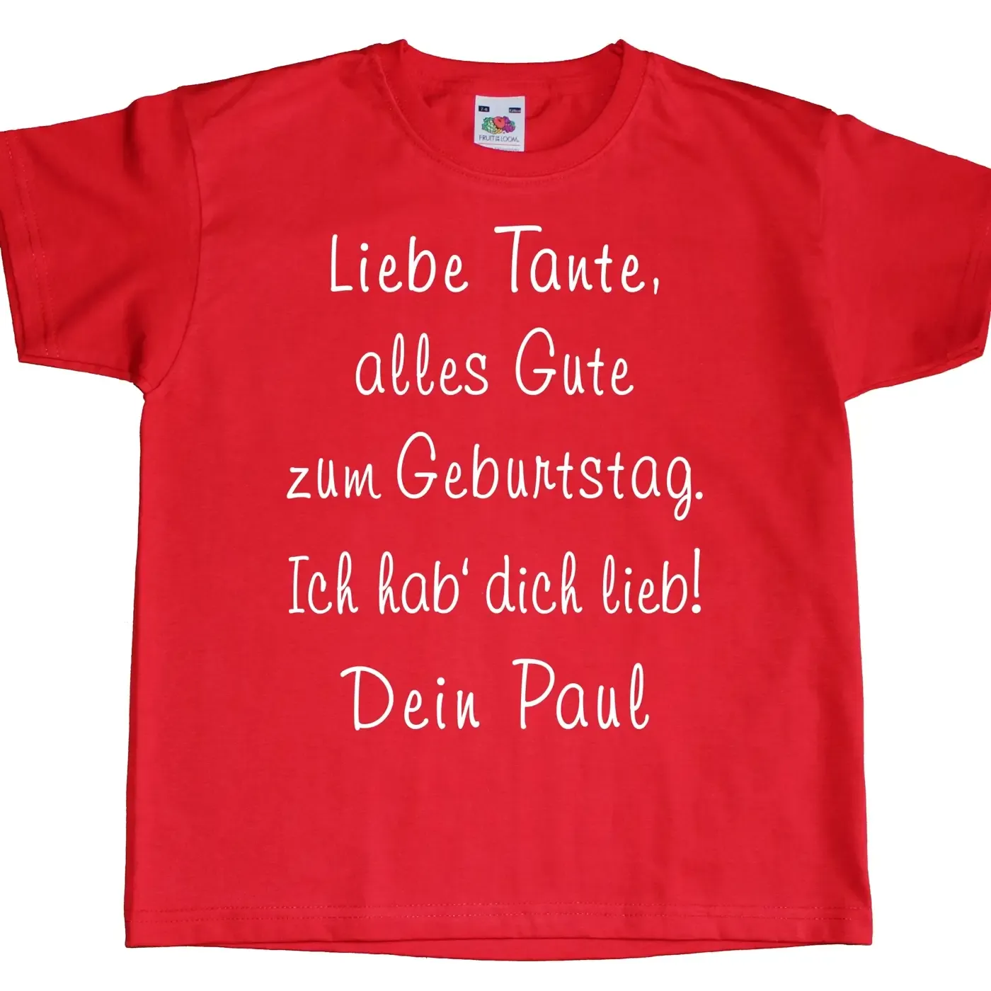 Kinder Shirt mit Geburtstagsgruß und Familien‑Spruch