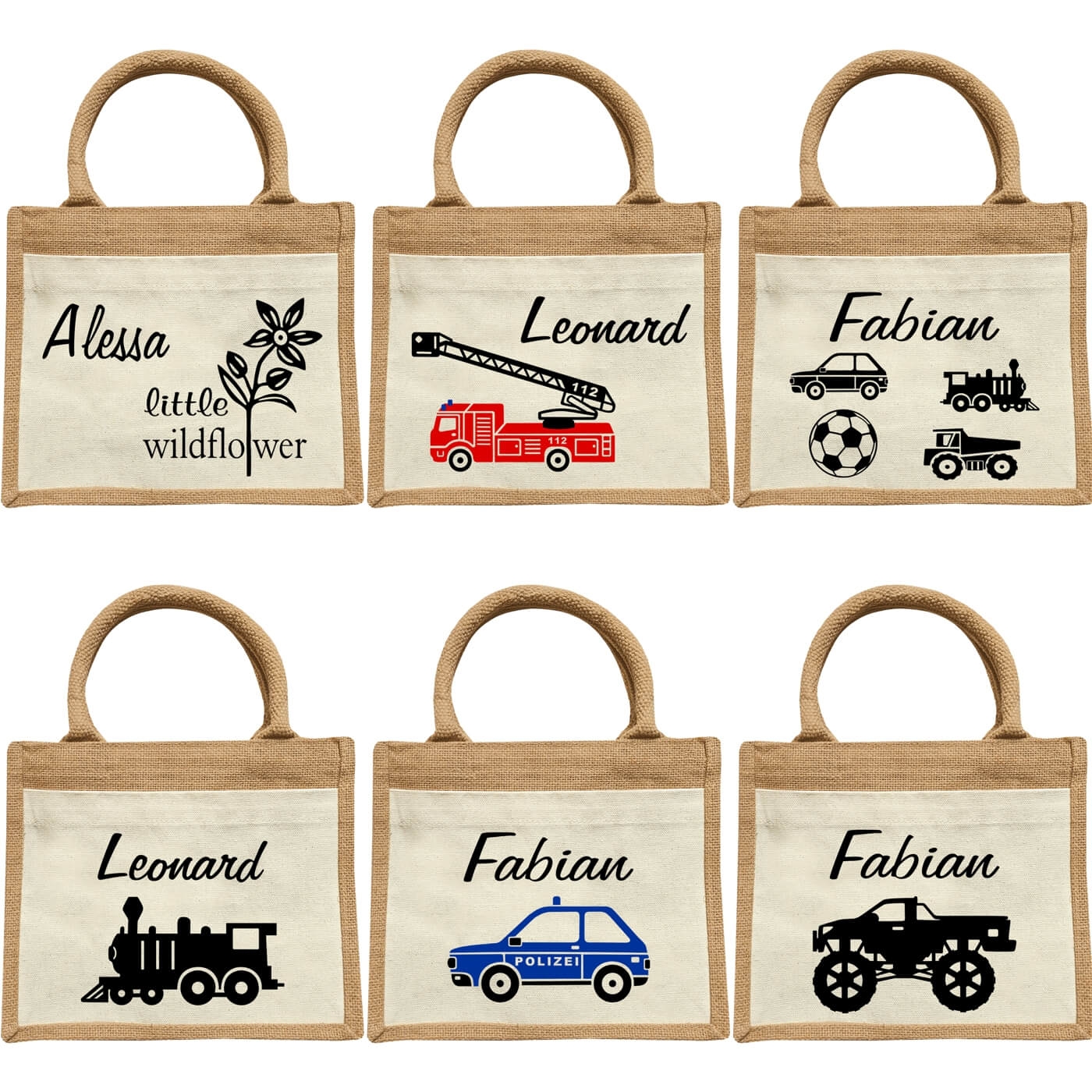 Kinder Jute Kita Kindergartentasche