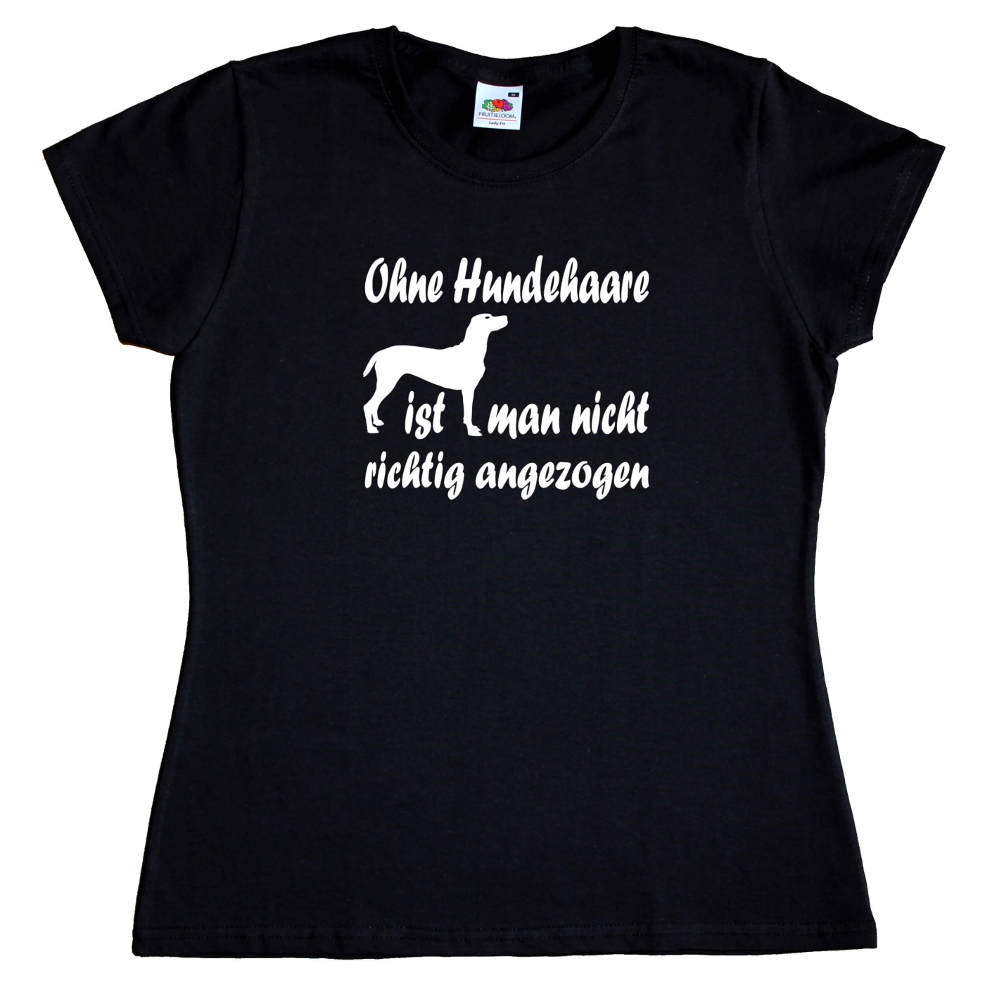 Fun Damen T-Shirt Hund - Ohne Hundehaare