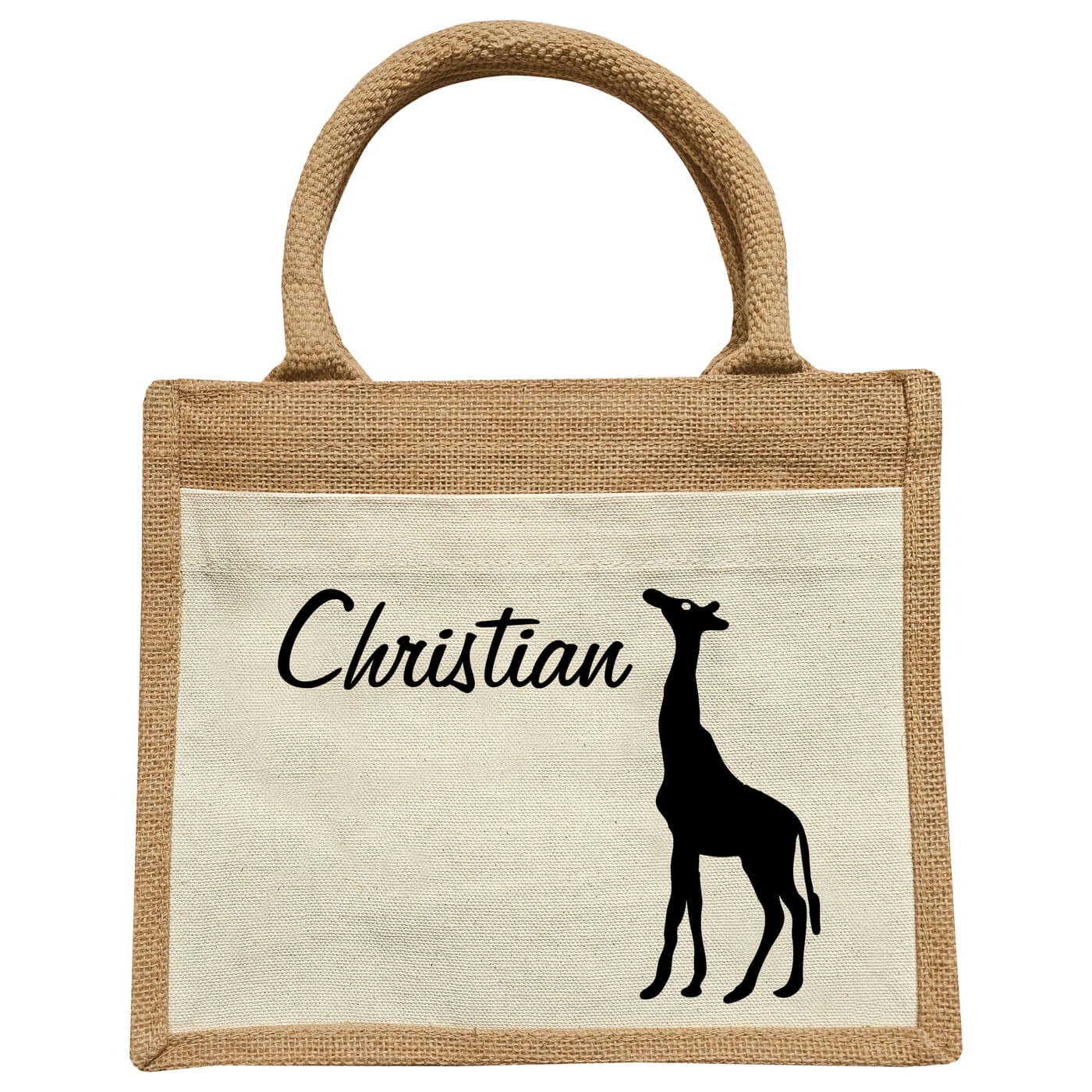 Kinder Jute Tasche mit Giraffe