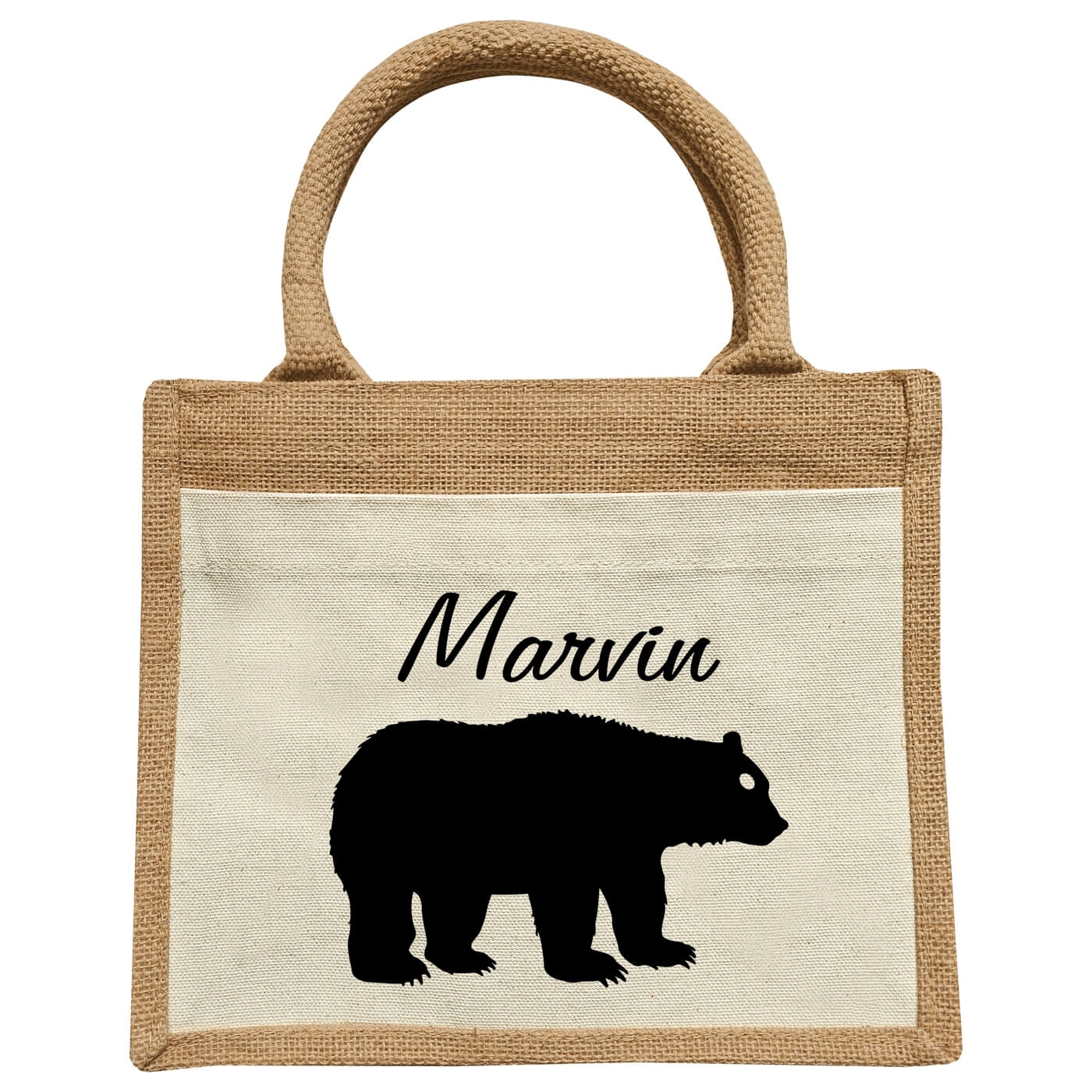 Kinder Jute Tasche mit Braunbär
