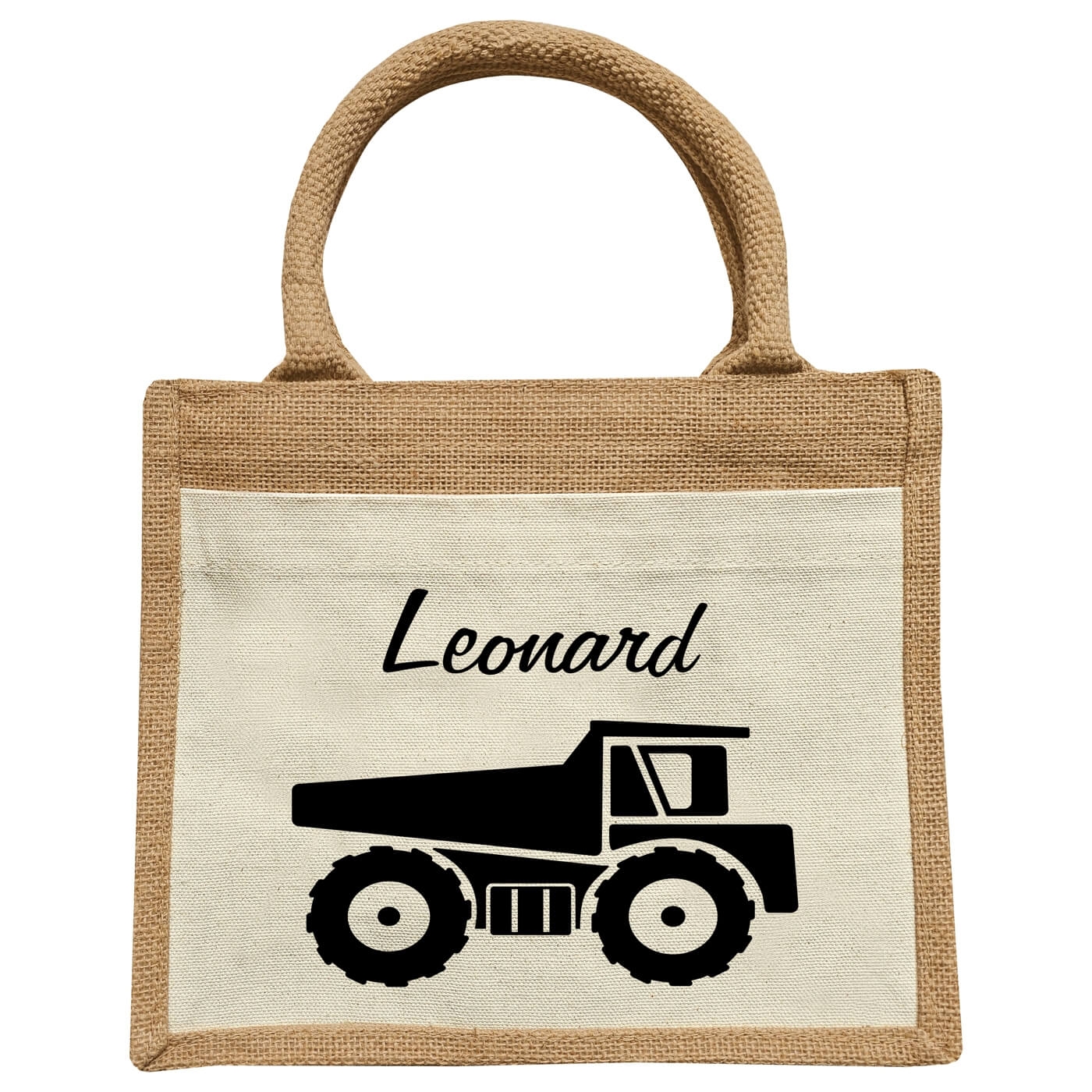 Jute Kindergartentasche mit LKW