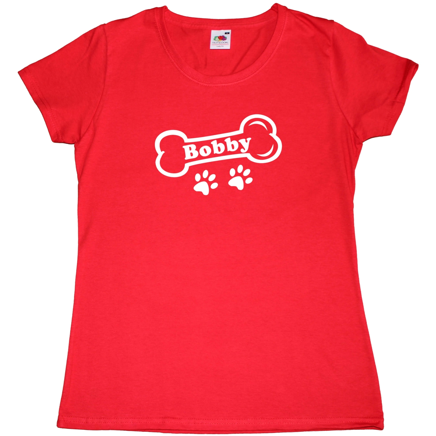 Fun Damen T-Shirt - Hundeknochen mit Wunschname