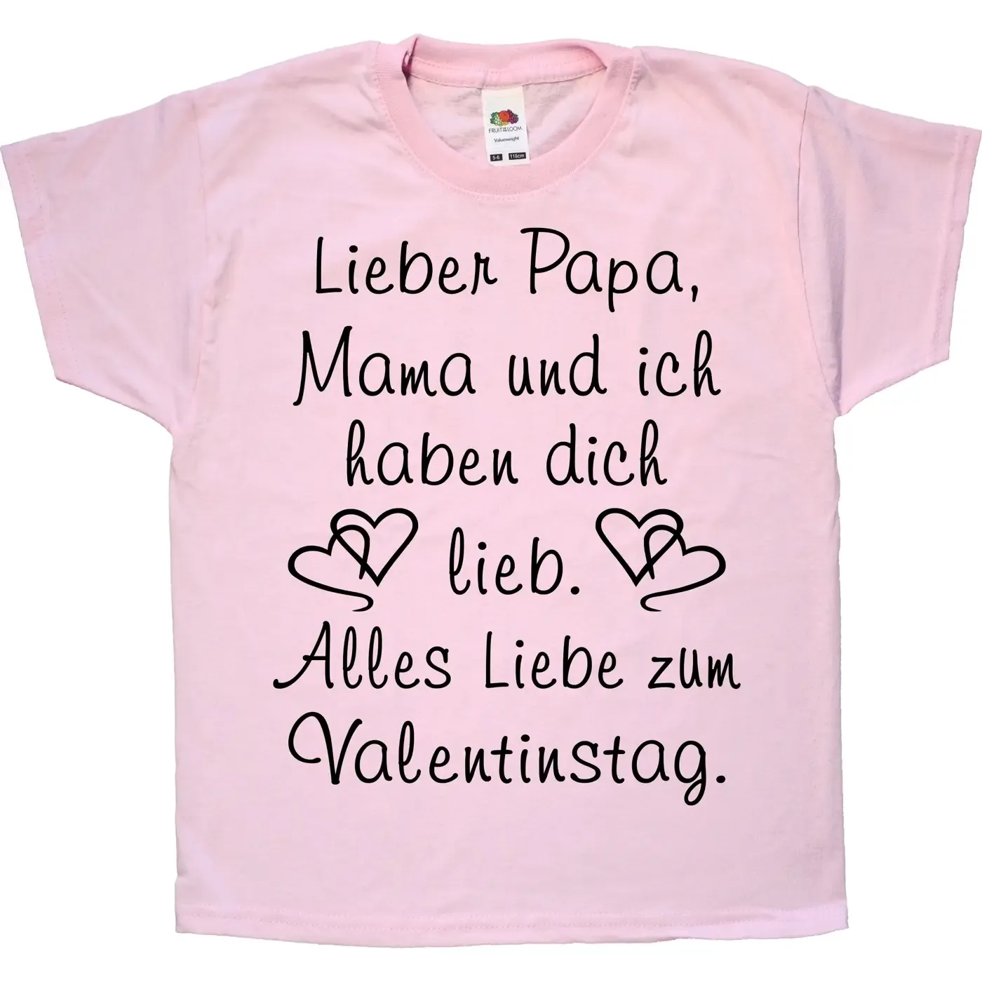 Kinder T-Shirt mit Druck Valentinstag
