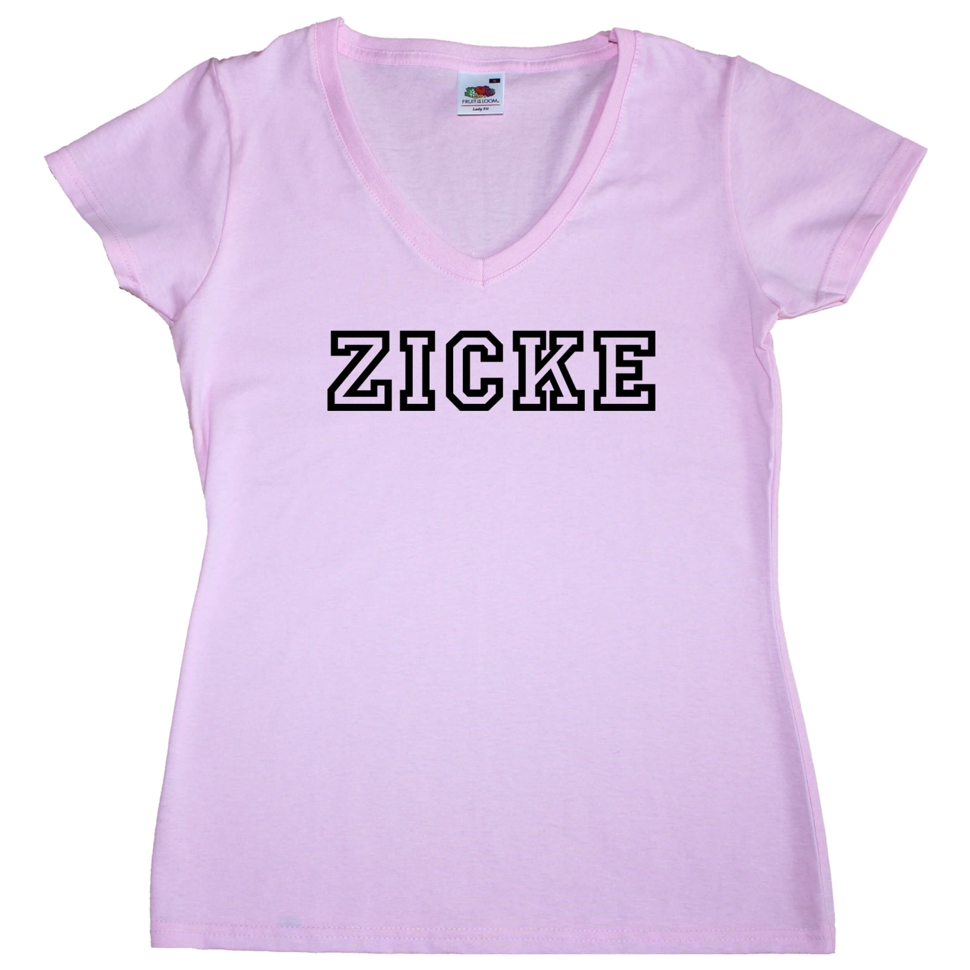 Damen T-Shirt mit V-Ausschnitt - Zicke