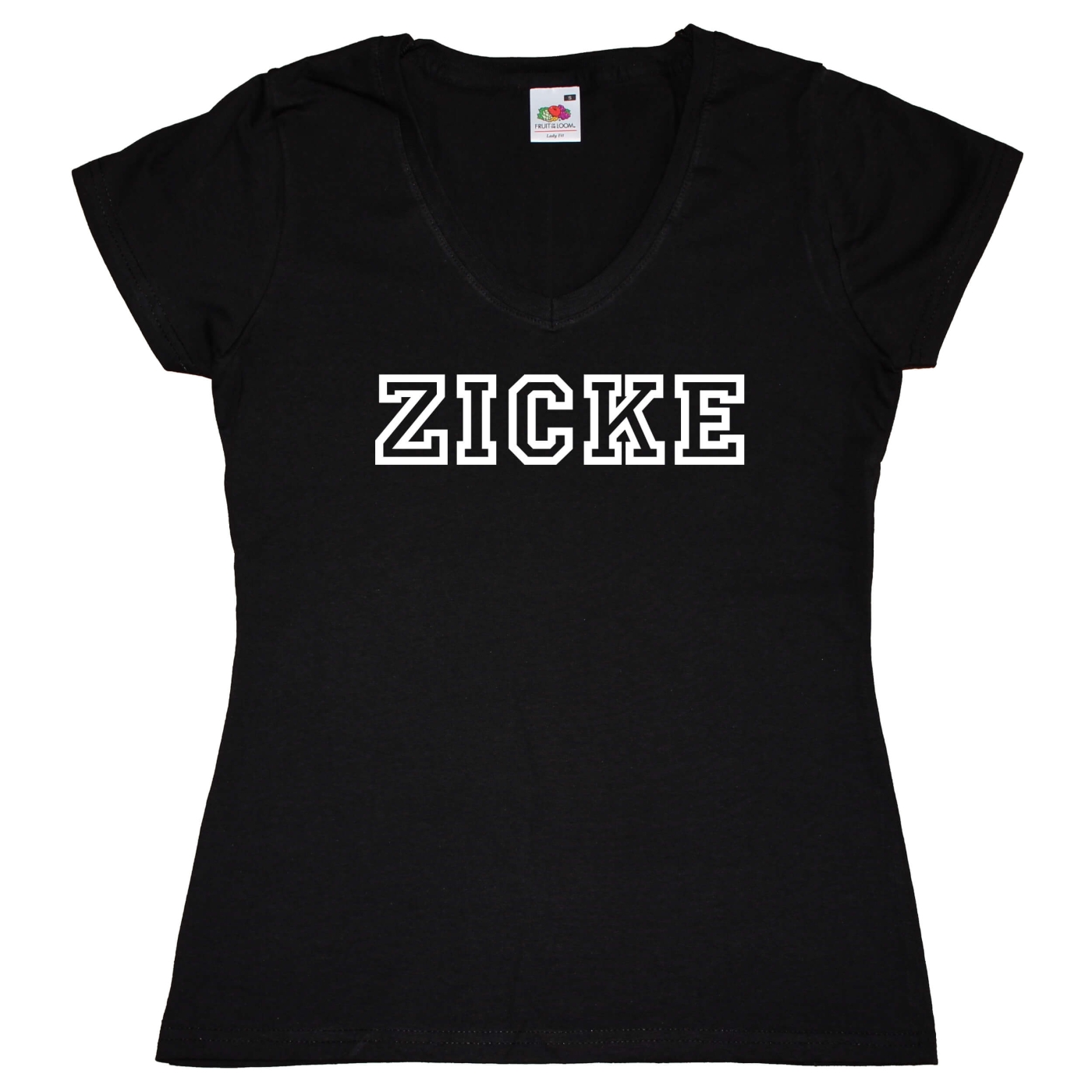 Damen T-Shirt mit V-Ausschnitt - Zicke