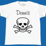 Kinder T-Shirt - Totenkopf mit Wunschname