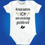 Lustiger Baby‑Body mit Nacht‑Spruch für Eltern