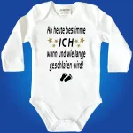 Baby-Body mit lustigem Spruch zum Schlafen