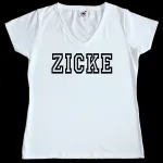 Damen T-Shirt mit V-Ausschnitt und Druck Zicke