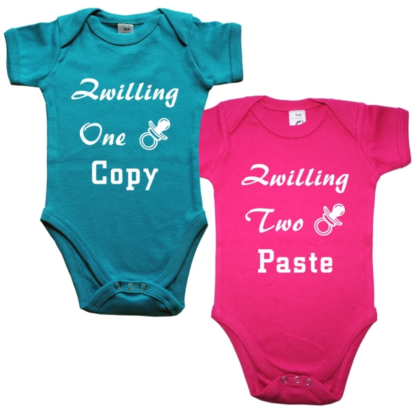 2 Babybodys für Zwillinge Strampler - Zwilling Copy & Paste