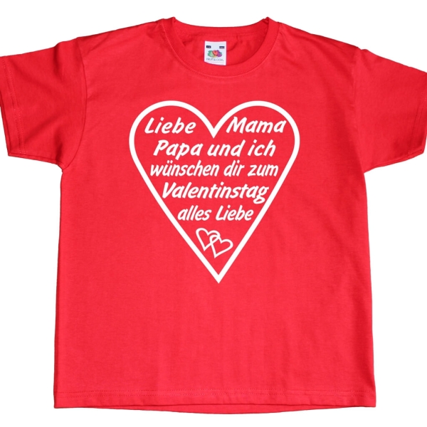 Kinder T-Shirt zum Valentinstag für Pama oder Papa
